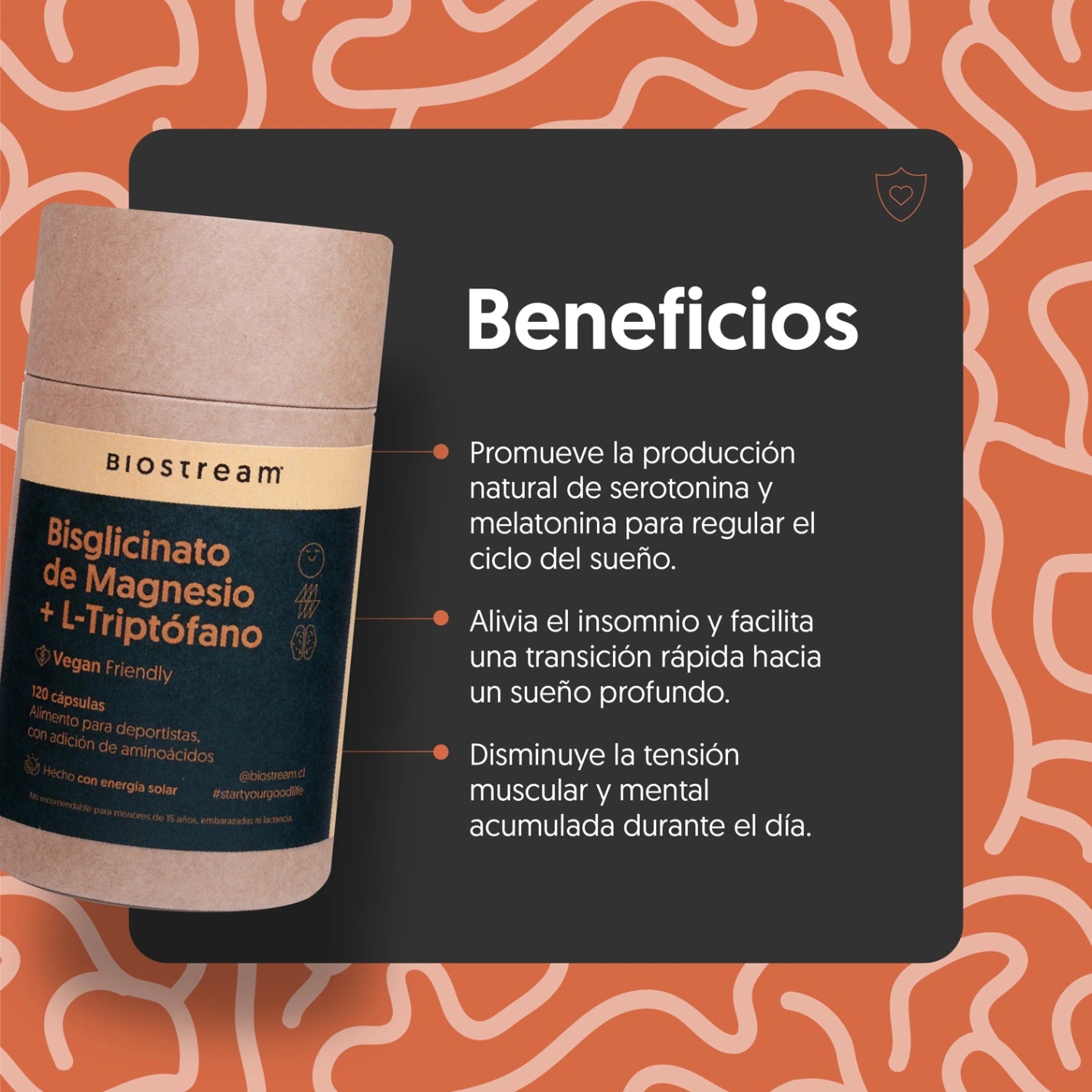 Bisglicinato de Magnesio + L-triptófano 120 Cápsulas Vegano