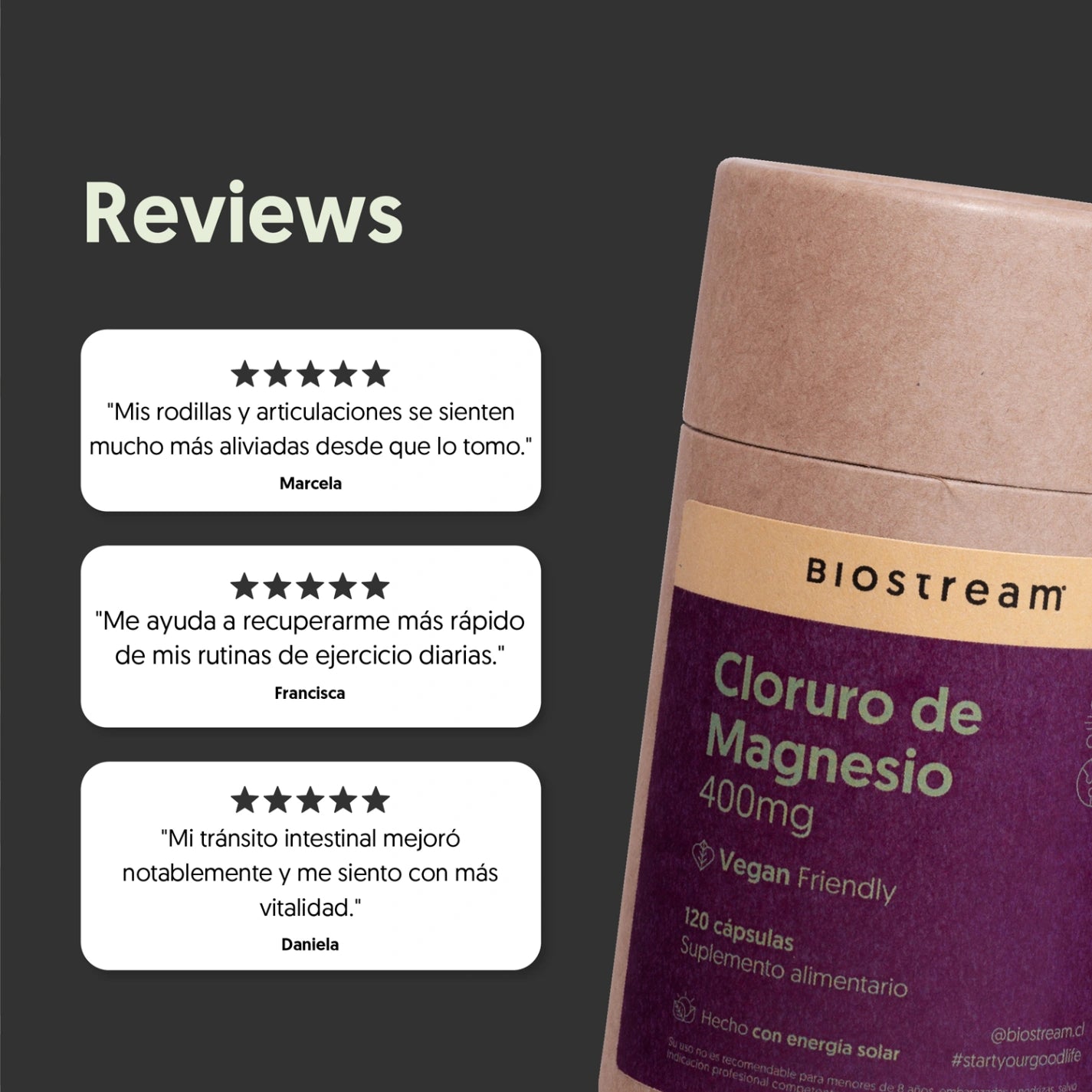 Cloruro de Magnesio 400mg 120 Cápsulas Vegano