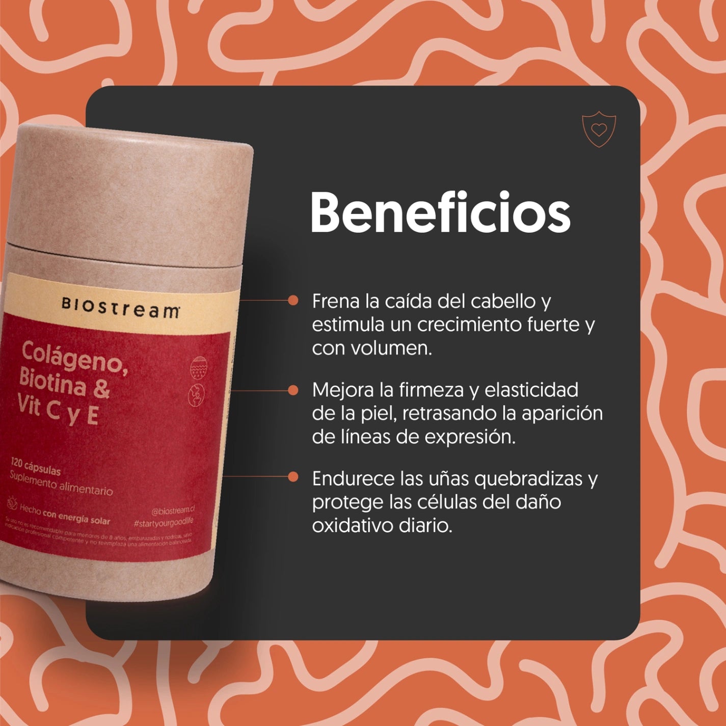 Colágeno Hidrolizado, Biotina& Vitamina C y E 120 Cápsulas