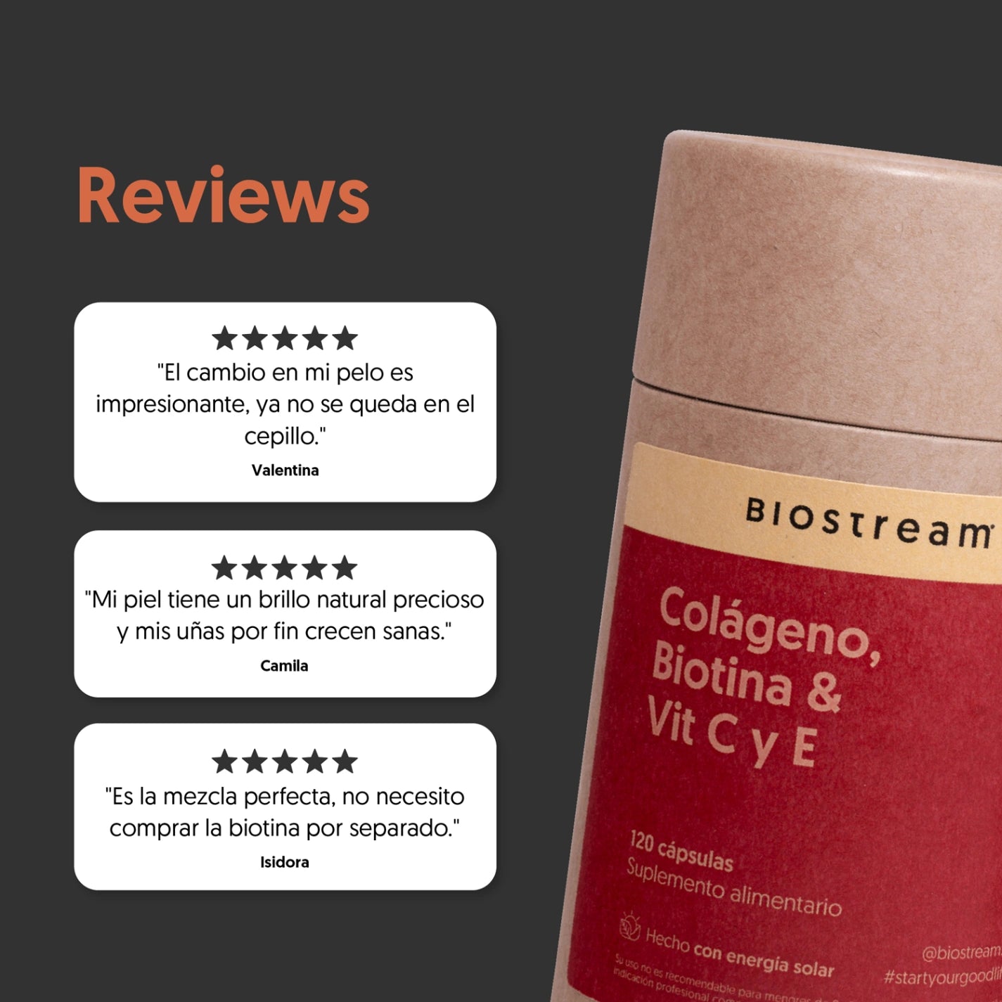 Colágeno Hidrolizado, Biotina& Vitamina C y E 120 Cápsulas