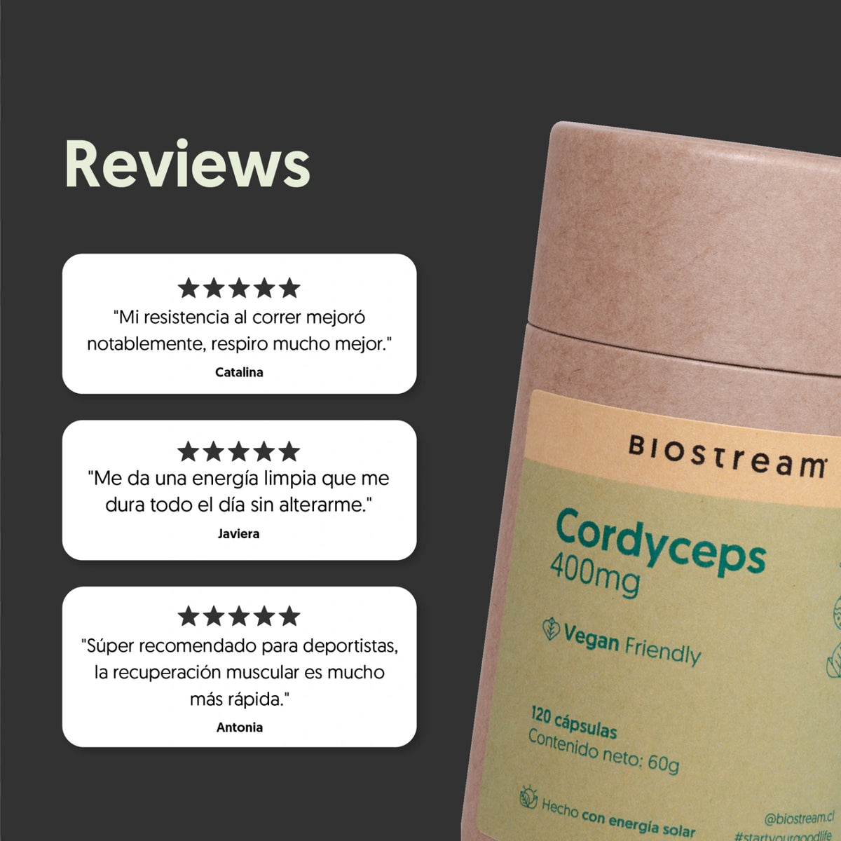 Hongo Cordyceps 400mg 120 Capsulas Vegano