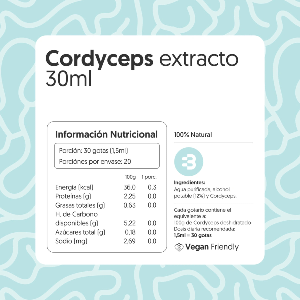 Hongo Cordyceps en Gotas - Ultra Concentrado 30ml