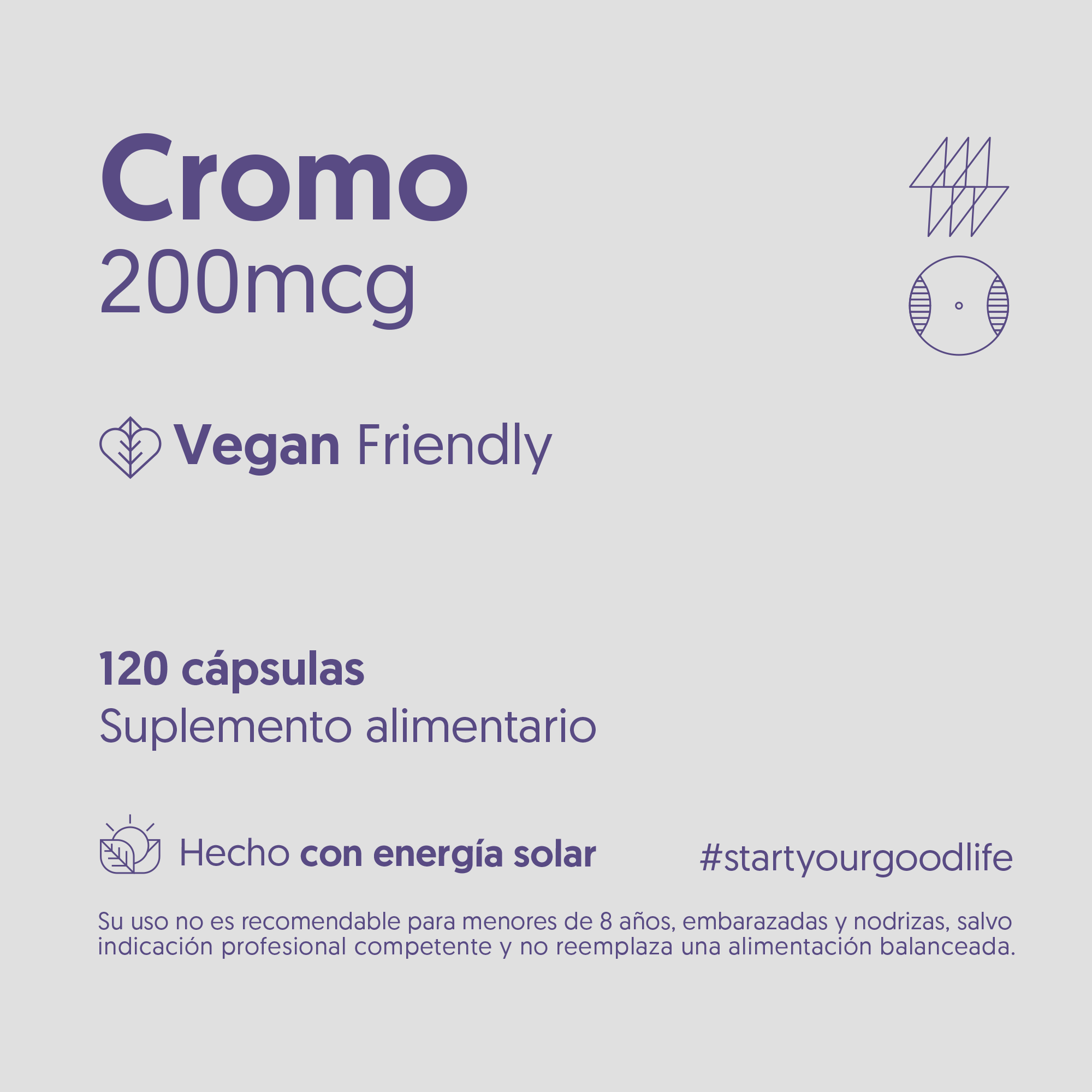 Cromo 200mcg 120 Cápsulas Vegano
