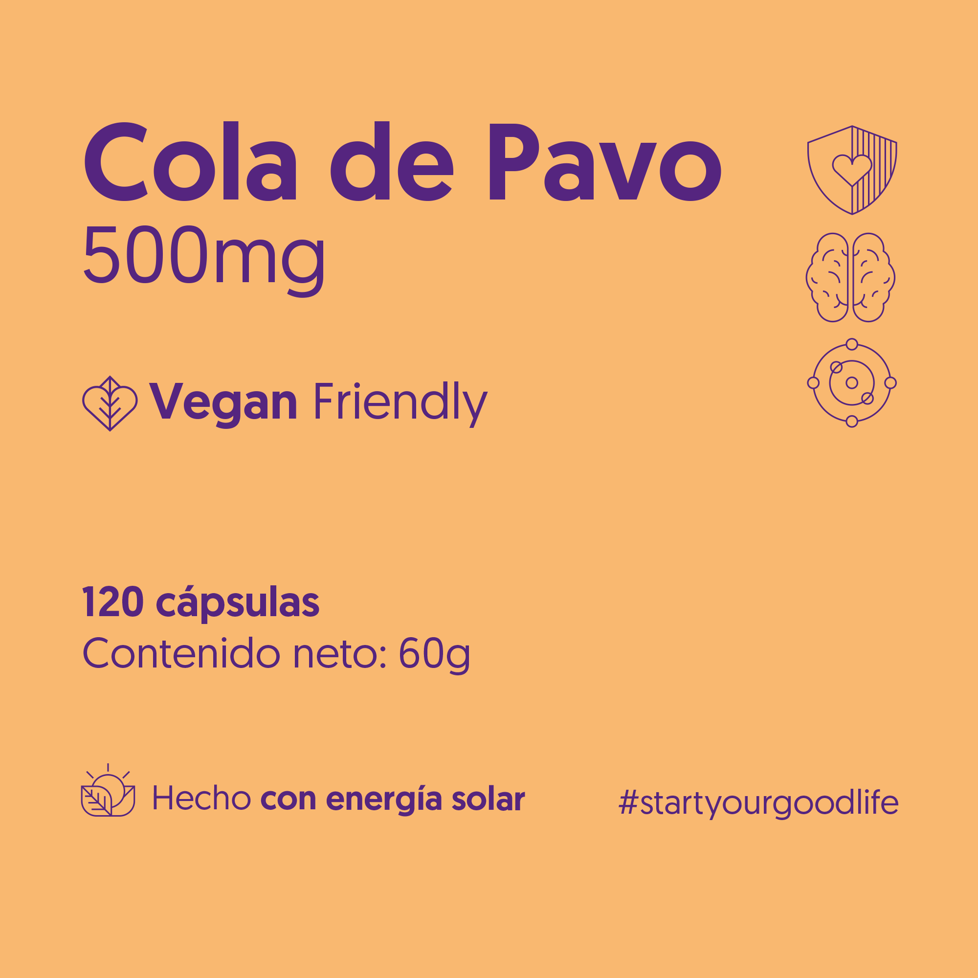 Hongo Cola de Pavo 500mg 120 Cápsulas Vegano