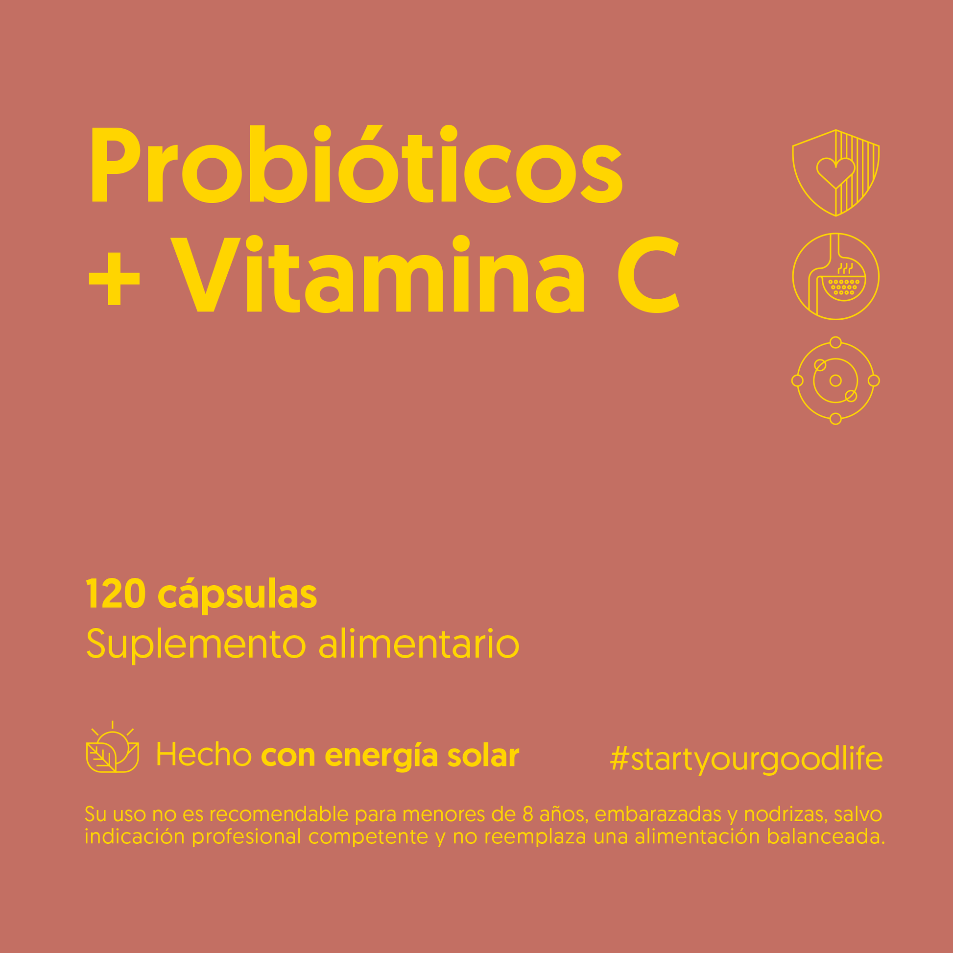 Probióticos + Vitamina C 120 Capsulas