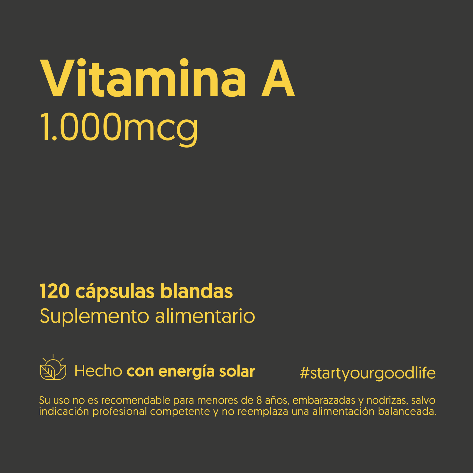 Vitamina A 1000mcg 120 Cápsulas Blandas