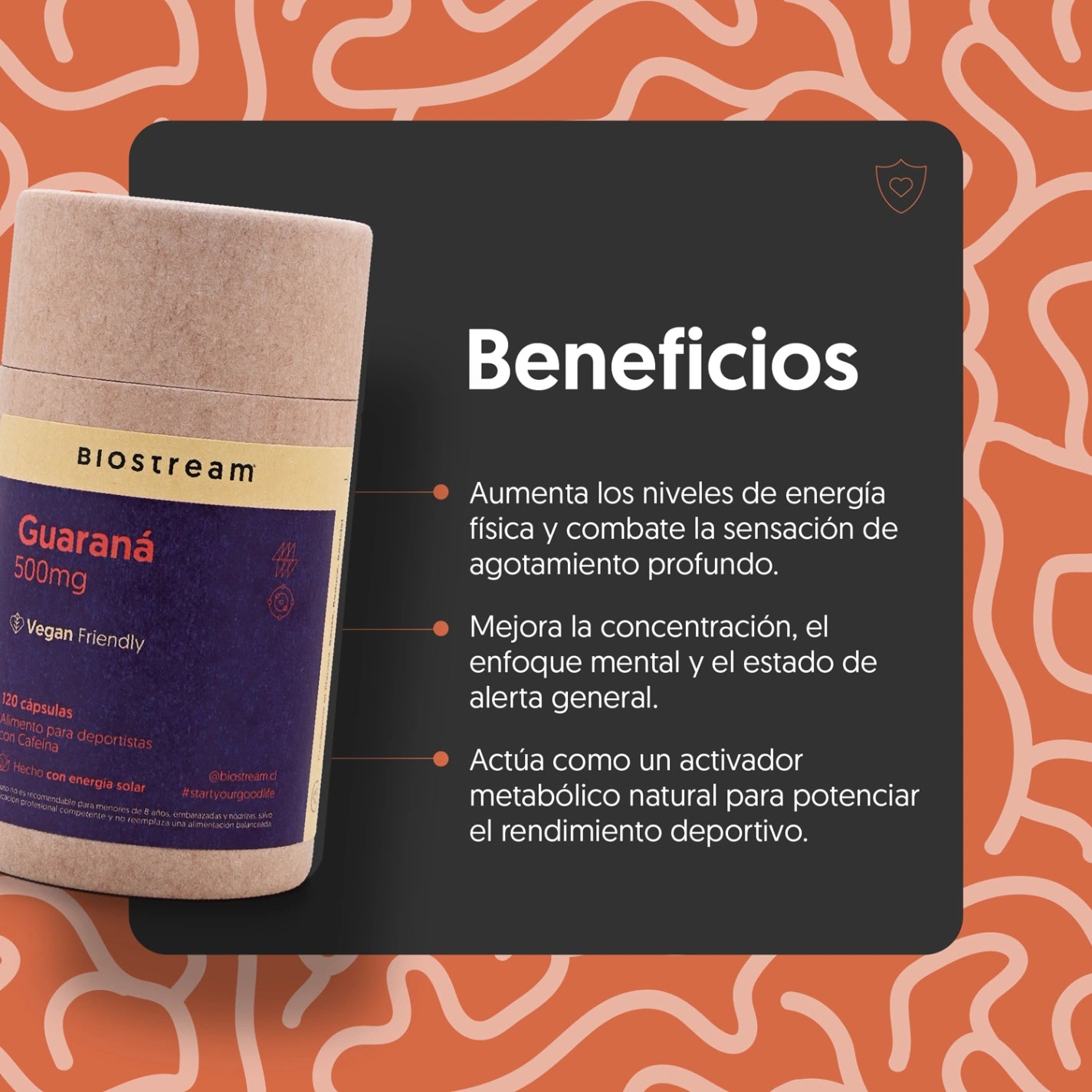 Guaraná 500mg 120 Cápsulas Vegano