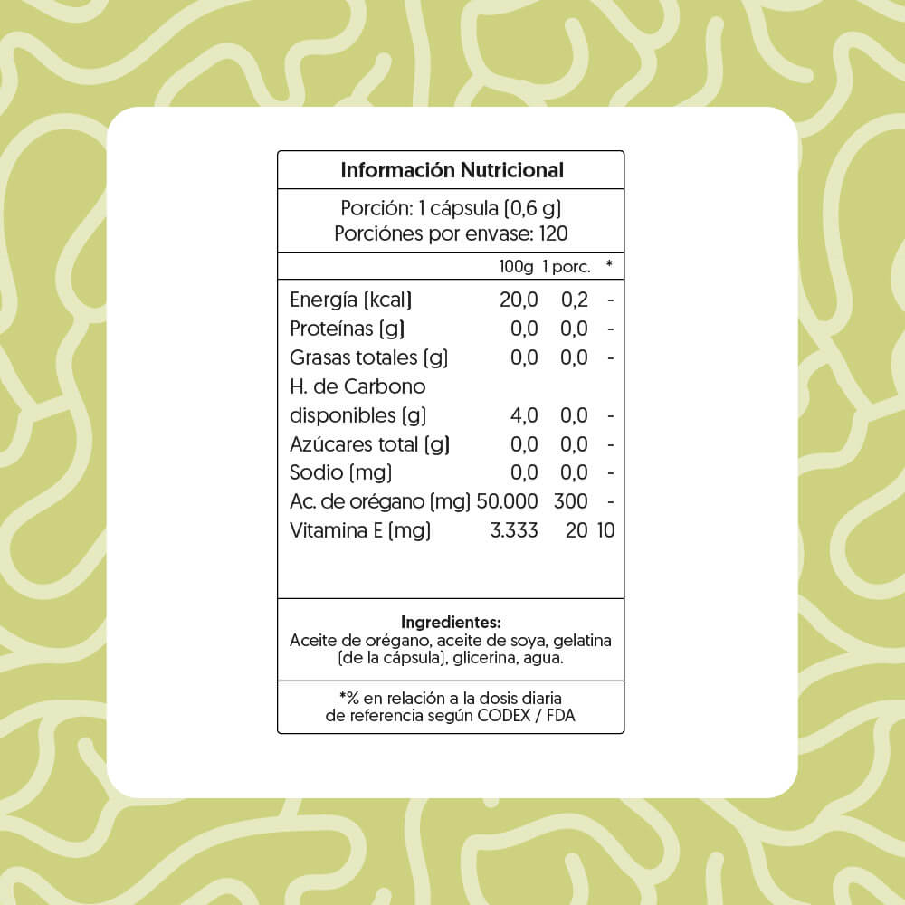 Aceite de Orégano 300mg 120 cápsulas blandas