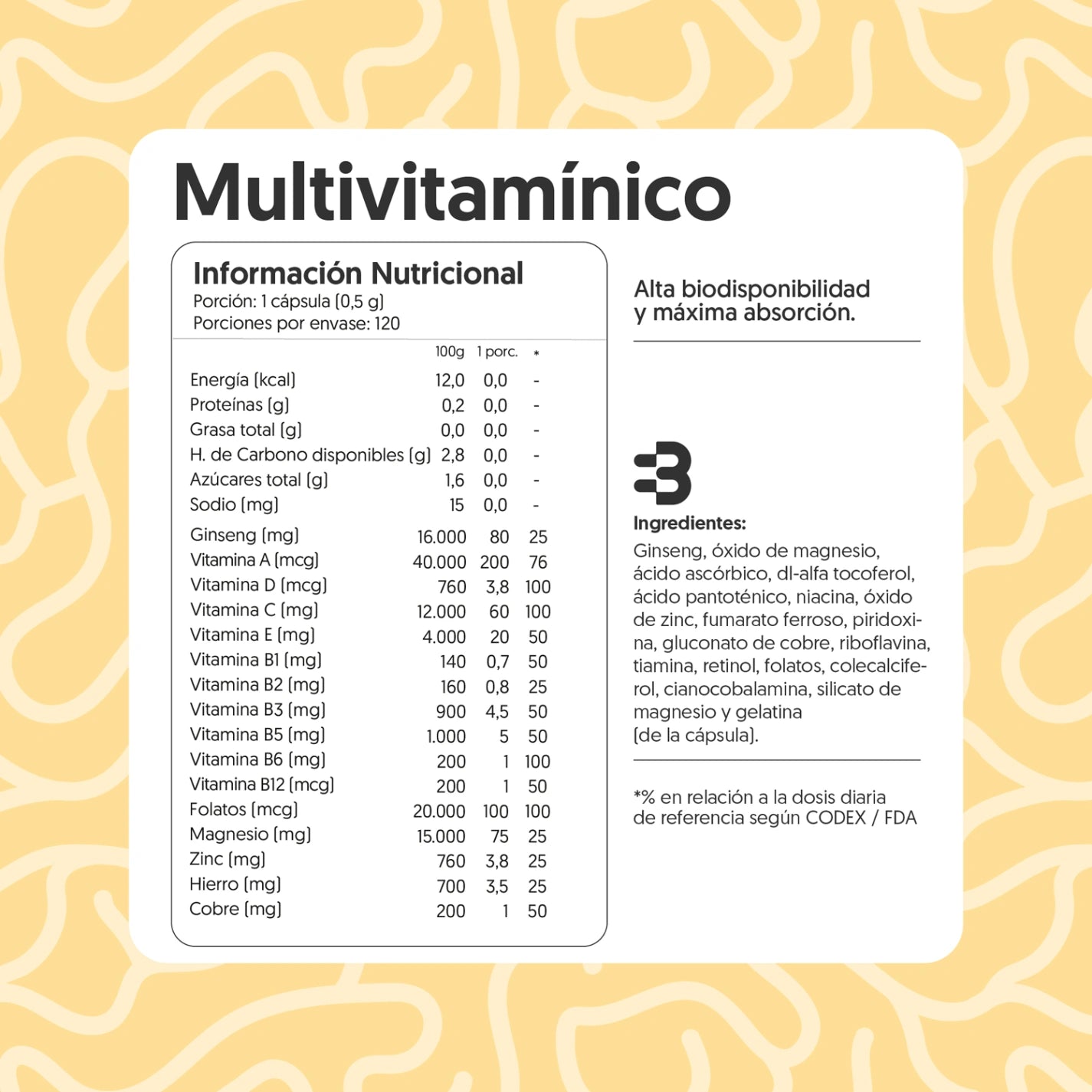 Multivitamínico 120 Cápsulas
