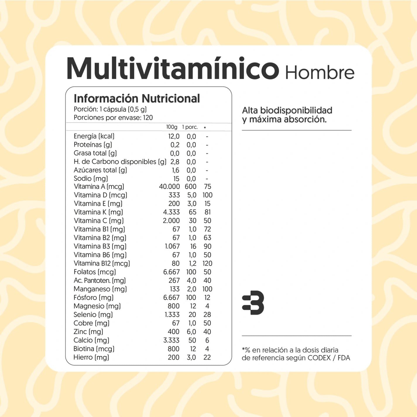Multivitamínico Hombre 120 Cápsulas