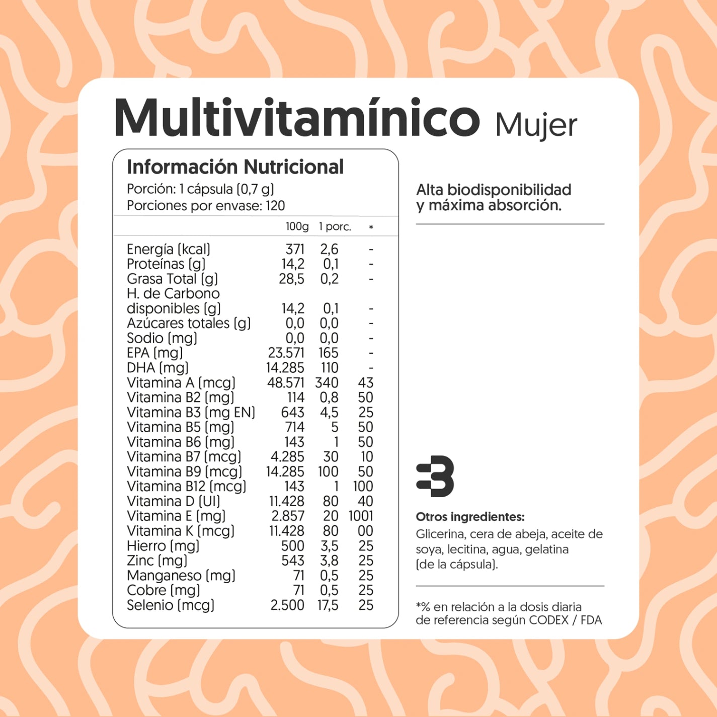 Multivitamínico Mujer 120 Cápsulas Blandas