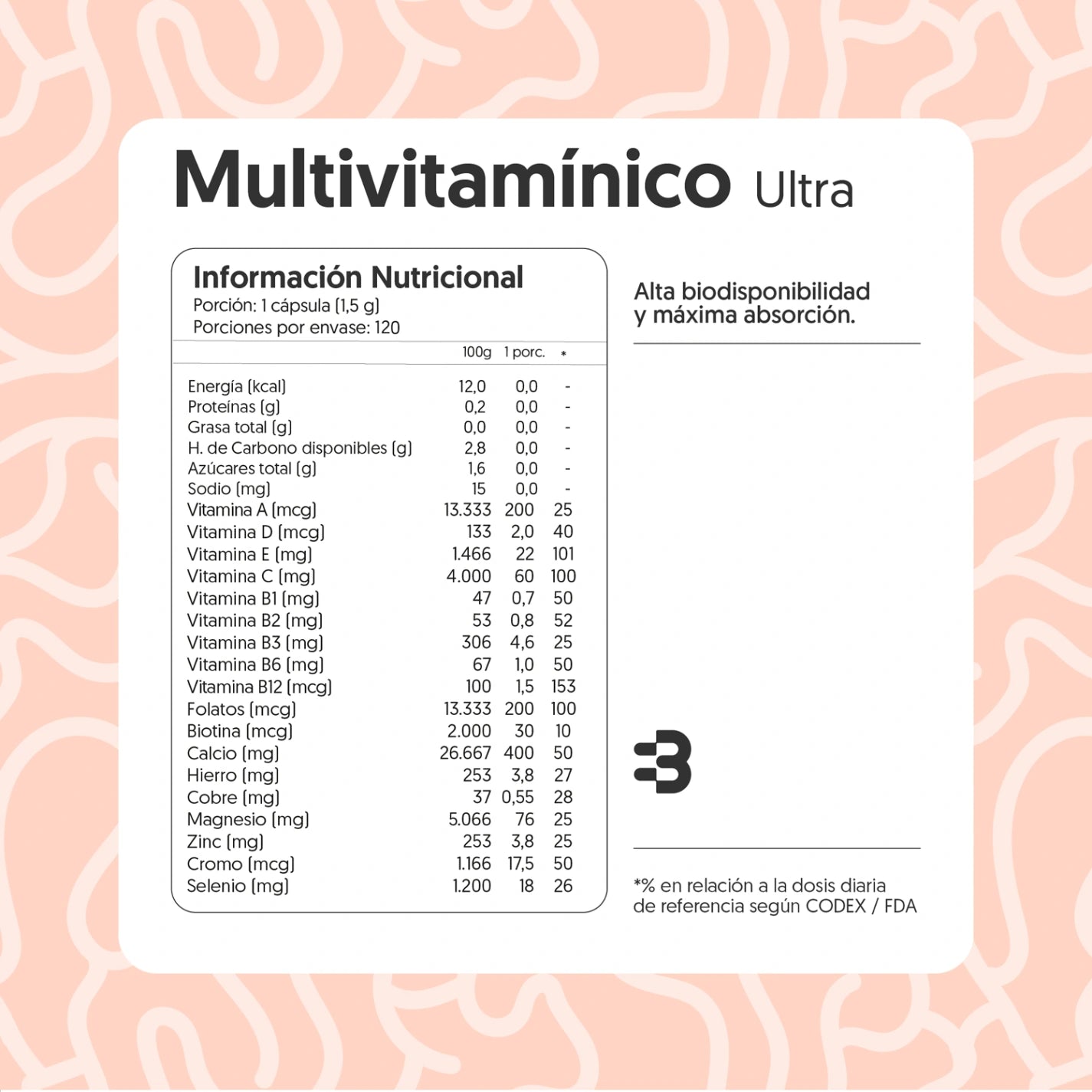 Multivitamíníco Ultra 120 Comprimidos Masticables