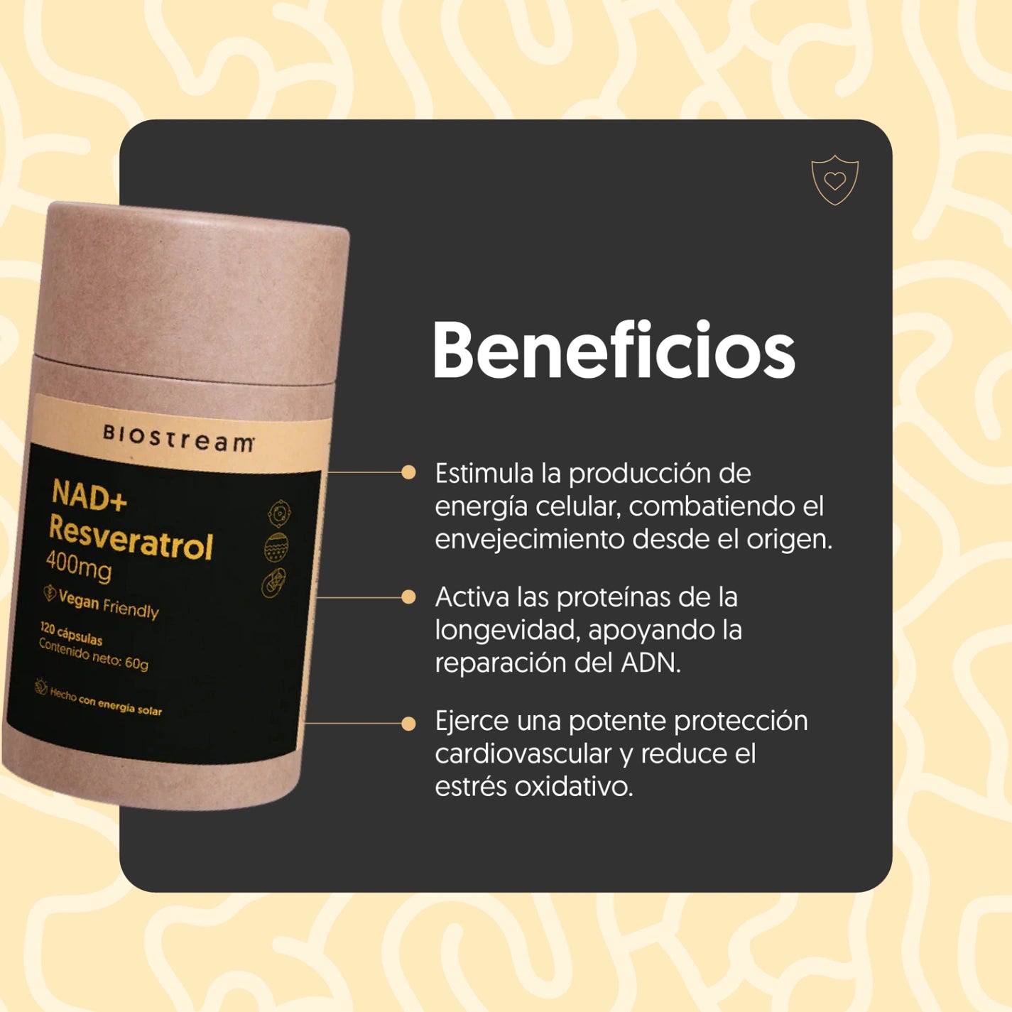 Nad+ Resveratrol 120 Cápsulas Vegano