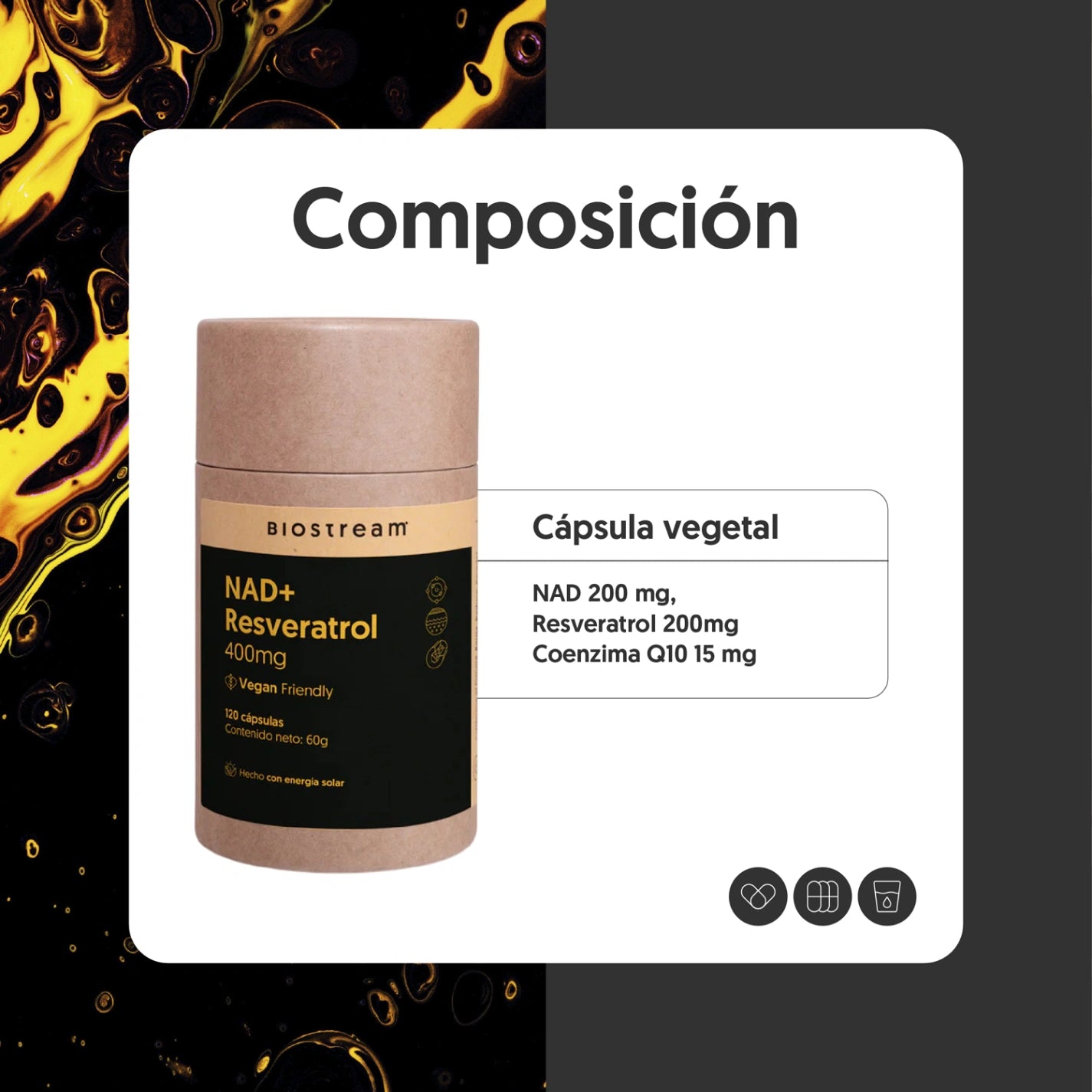 Nad+ Resveratrol 120 Cápsulas Vegano