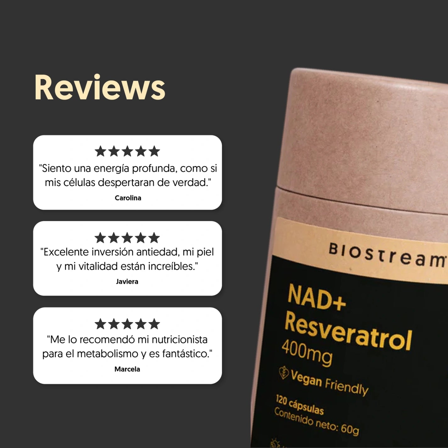 Nad+ Resveratrol 120 Cápsulas Vegano