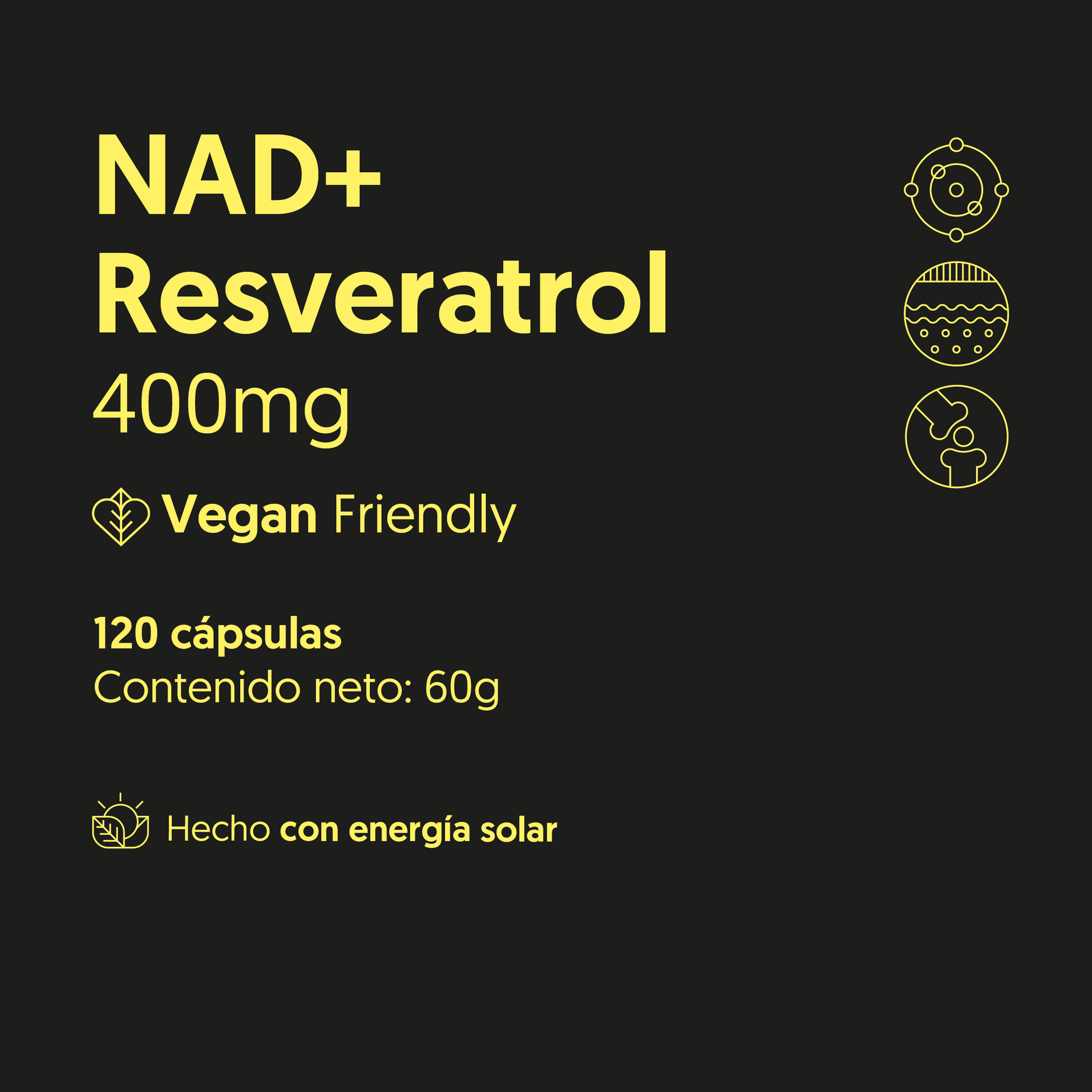 Nad+ Resveratrol 120 Cápsulas Vegano