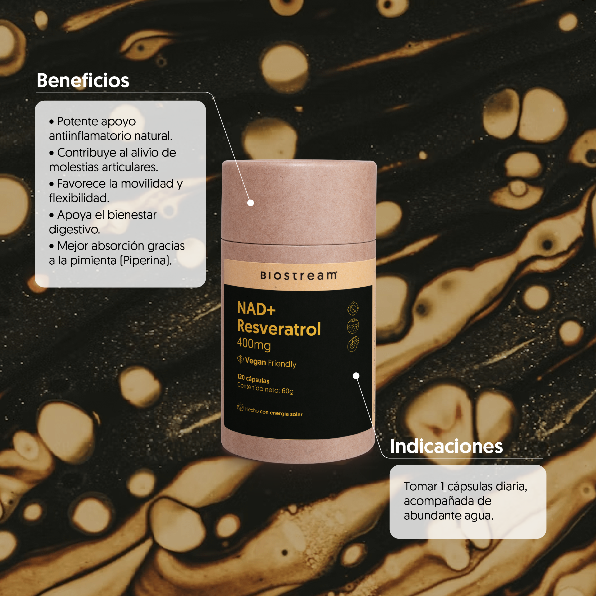 Nad+ Resveratrol 120 Cápsulas Vegano