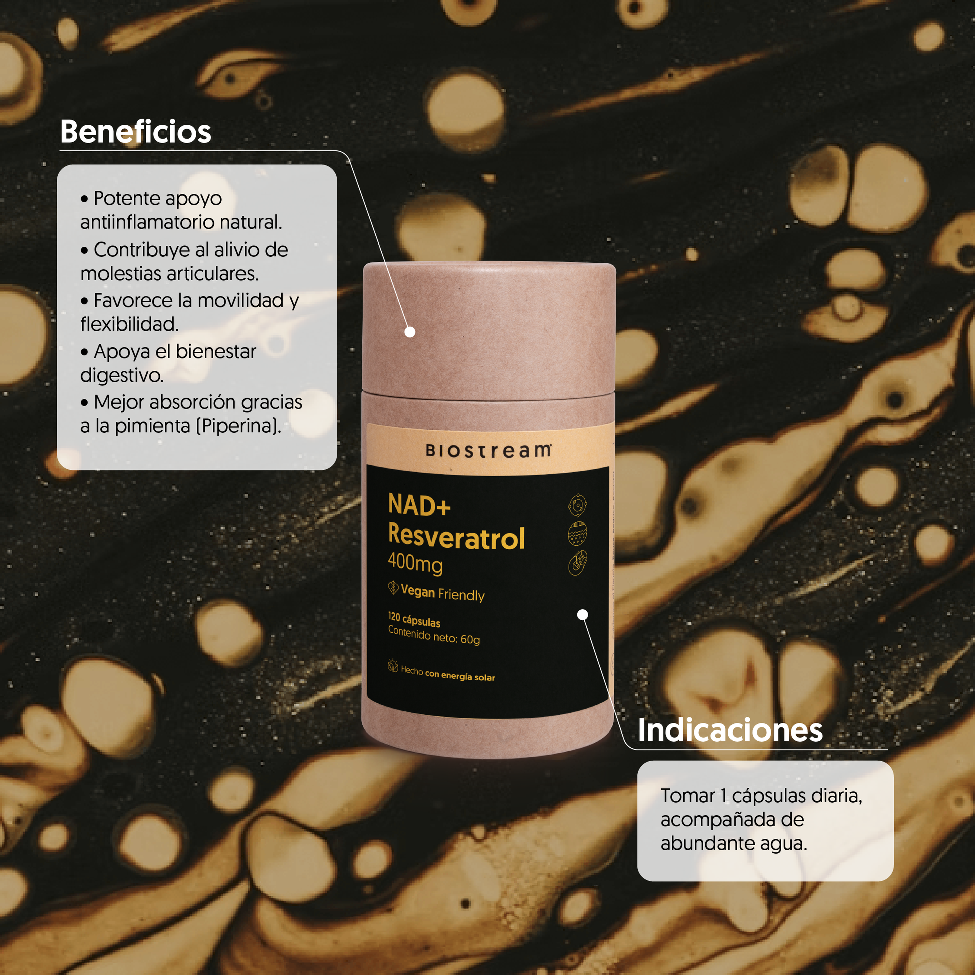 Nad+ Resveratrol 120 Cápsulas Vegano