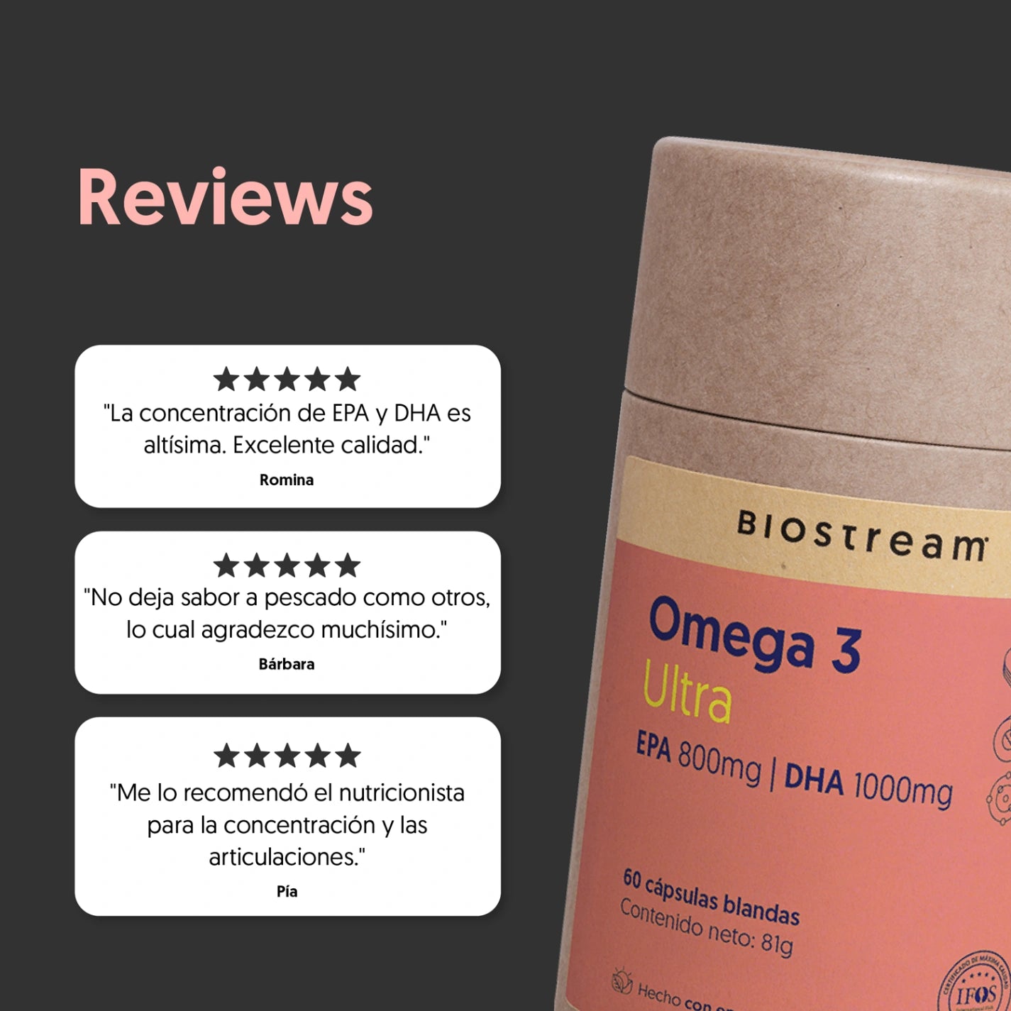 Omega 3 Ultra EPA 800mg + DHA 1000mg 60 cápsulas blandas