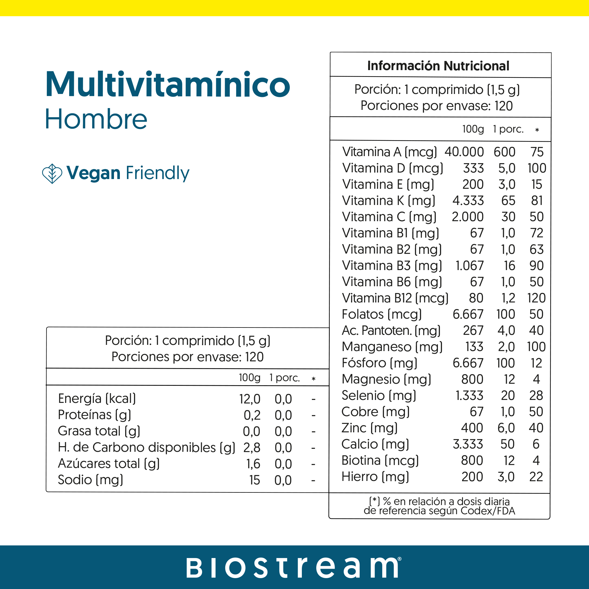 Multivitamínico Hombre 120 comprimidos