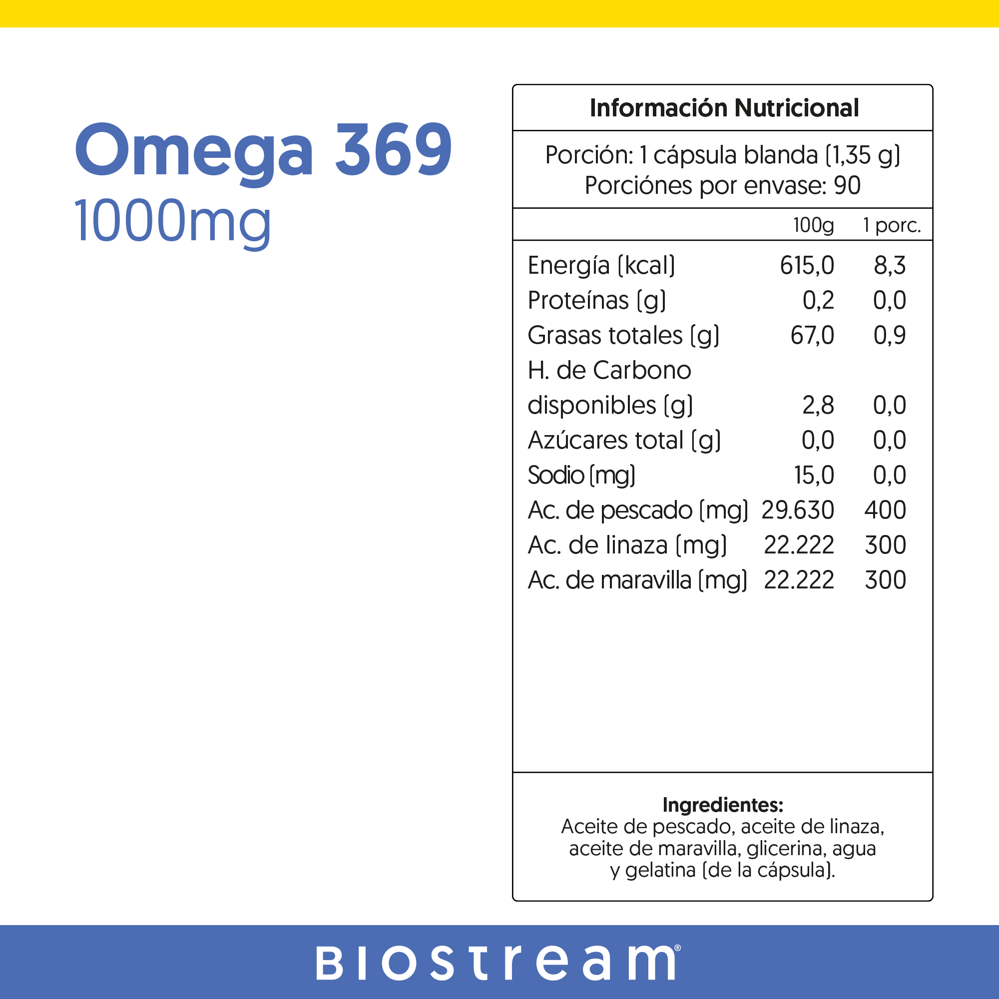 Omega 369 1000mg 90 Cápsulas Blandas
