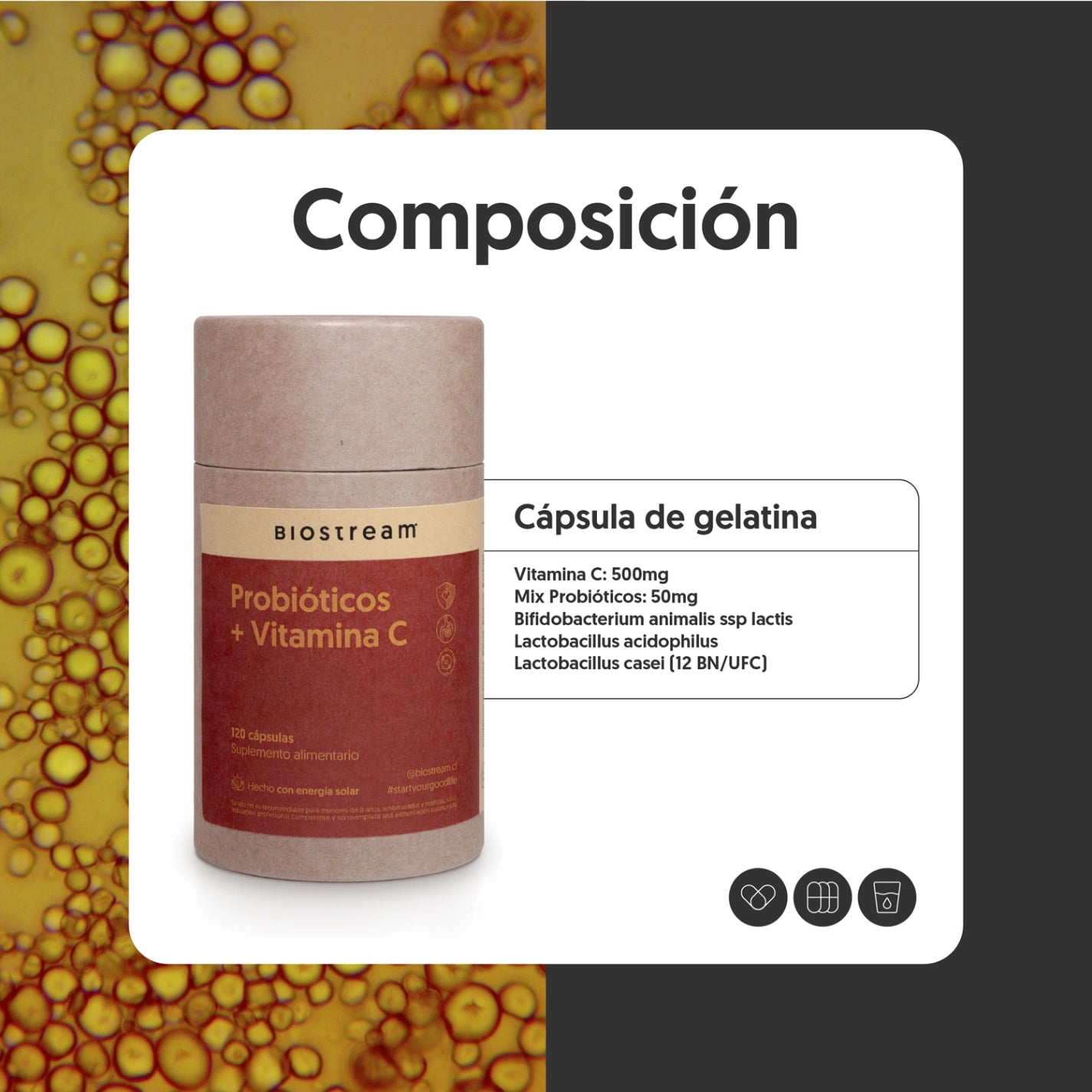 Probióticos + Vitamina C 120 Capsulas