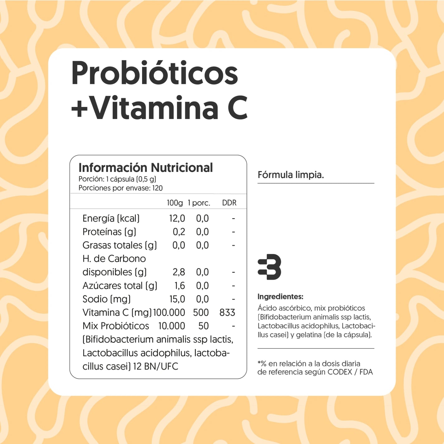 Probióticos + Vitamina C 120 Capsulas