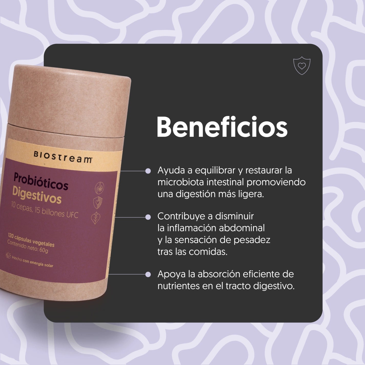 Probióticos Flora Digestiva 10 cepas, 15 billones UFC 120 cápsulas