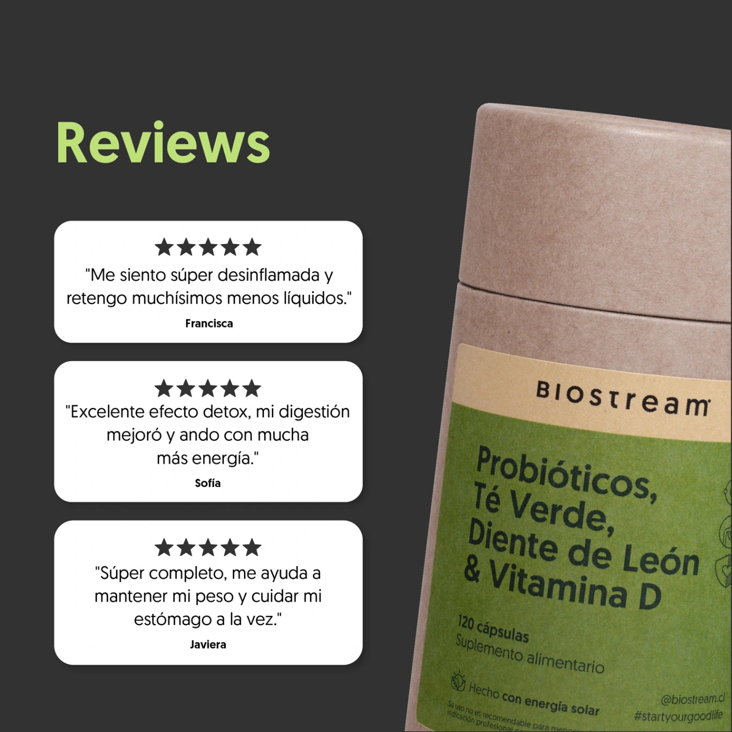 Probióticos, Té Verde, Diente de León & Vitamina E 120 Cápsulas
