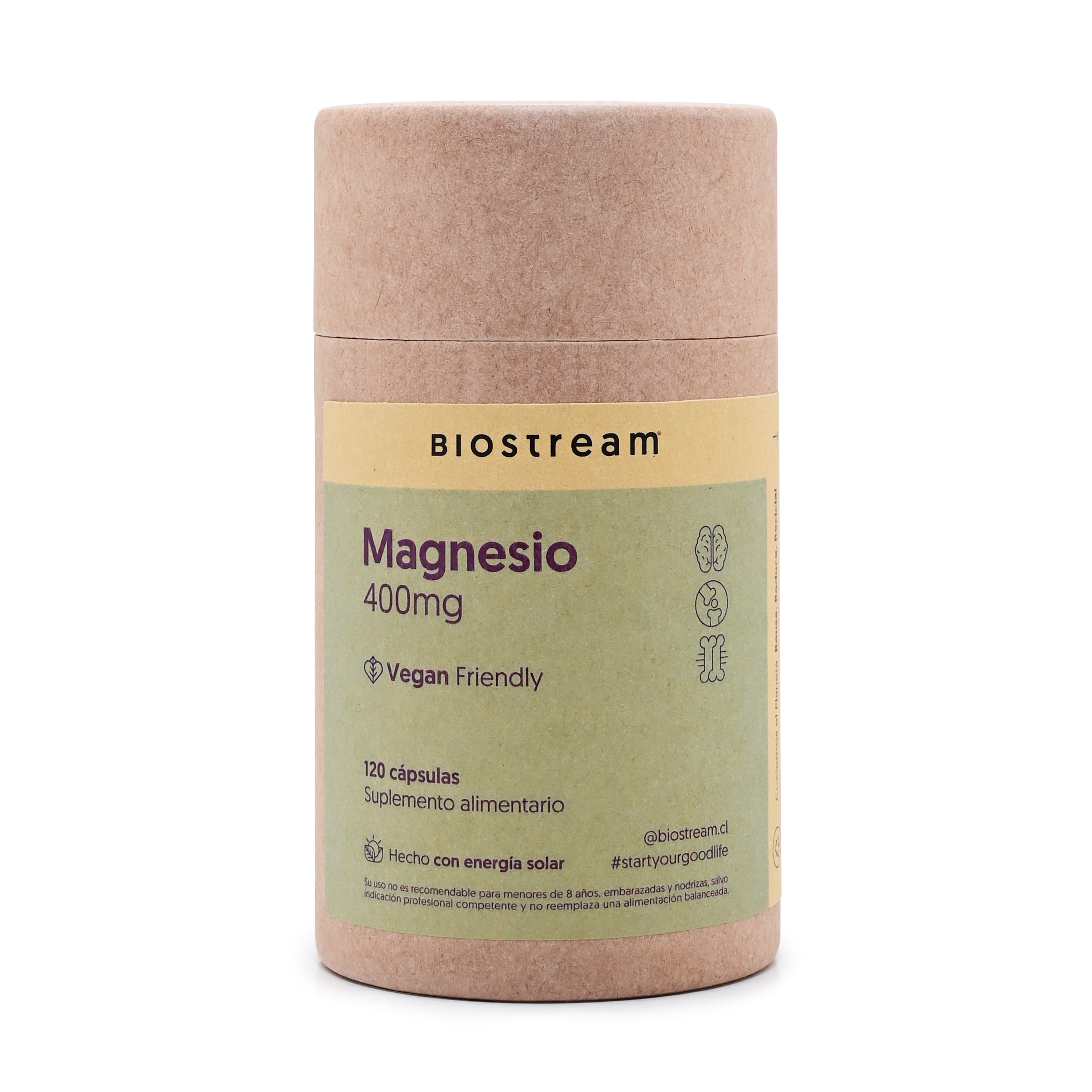 Magnesio 400mg 120 Cápsulas Vegano