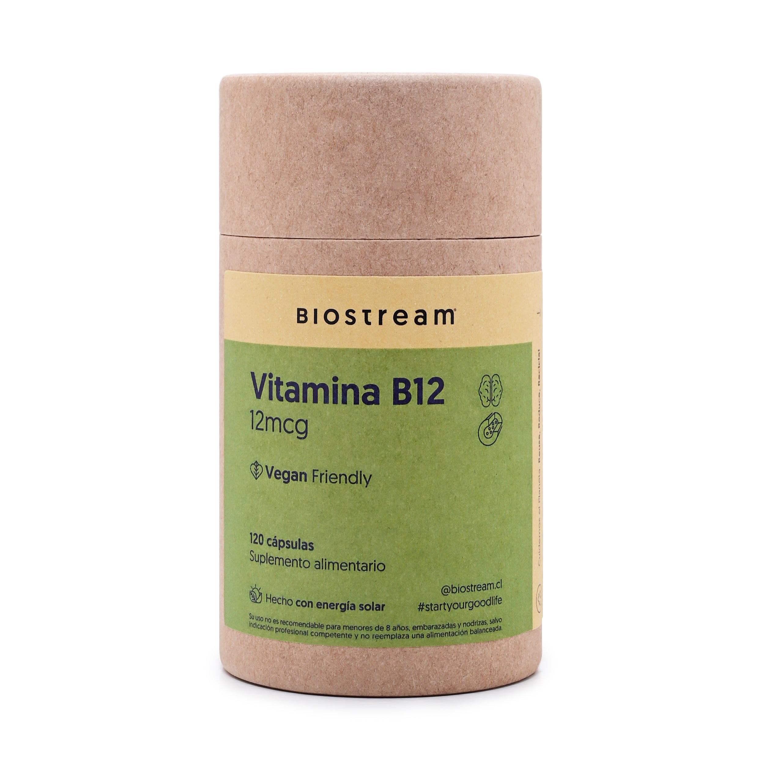 Vitamina B12 12mcg 120 Cápsulas Vegana