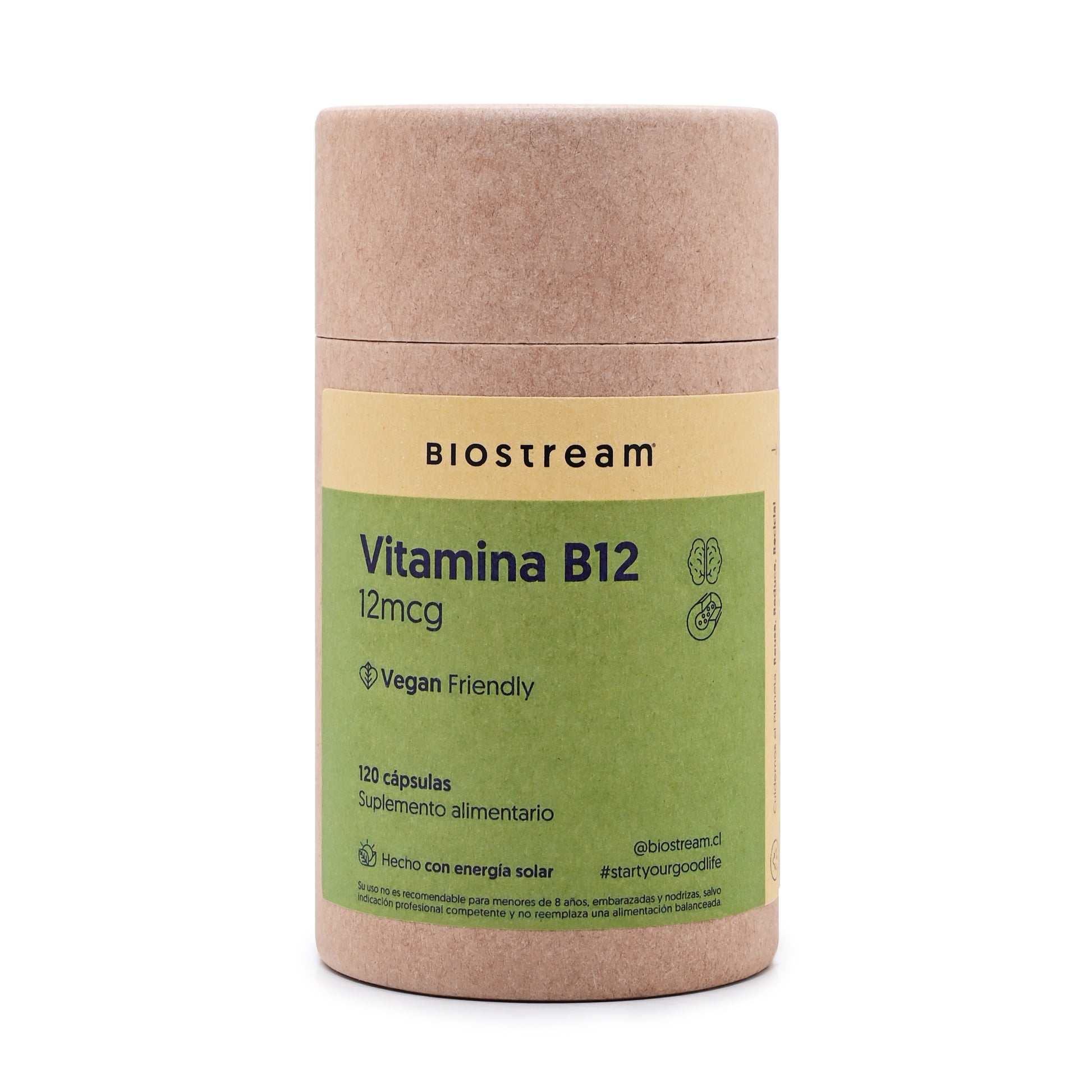 Vitamina B12 12mcg 120 Cápsulas Vegana