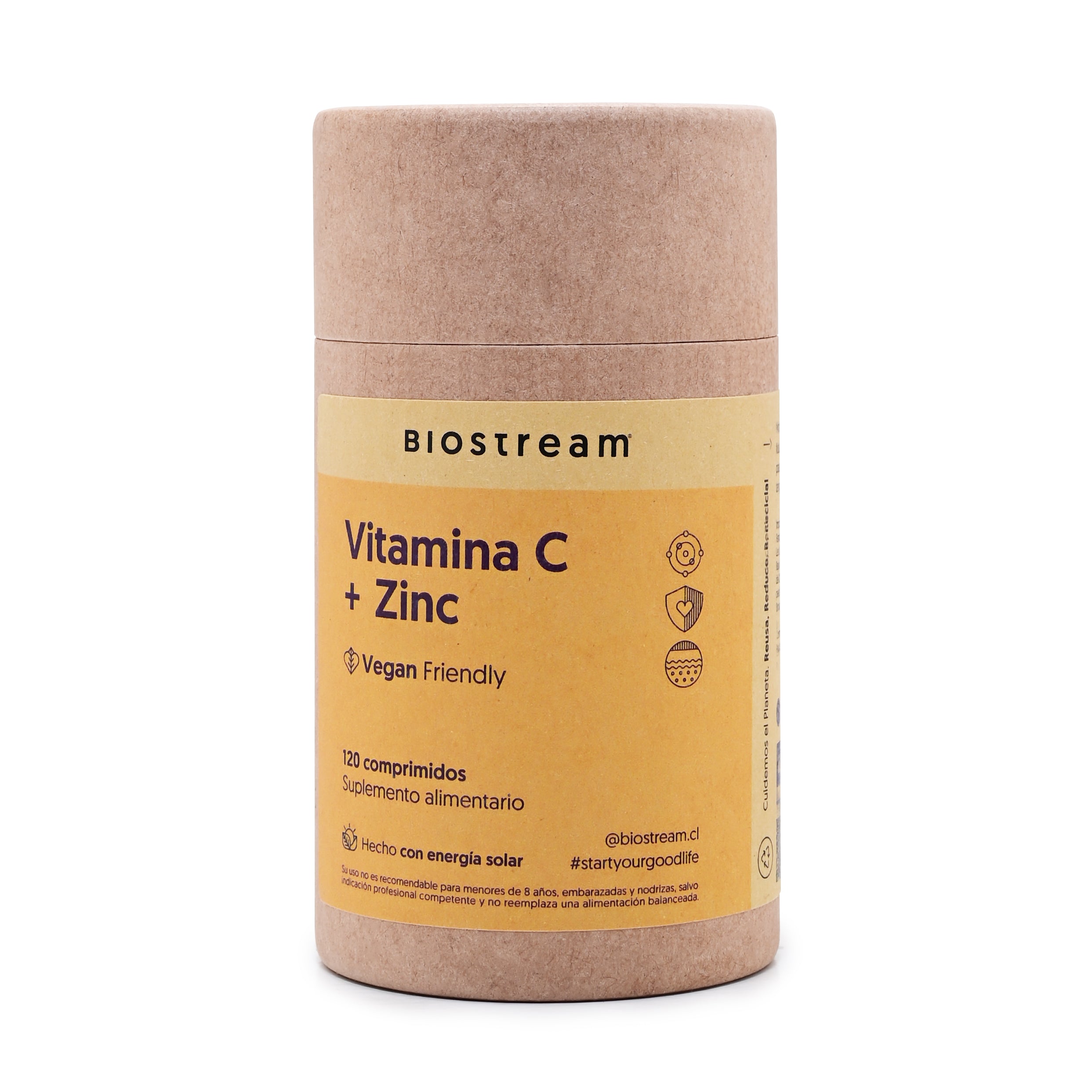 Vitamina C + Zinc 120 Cápsulas Vegana