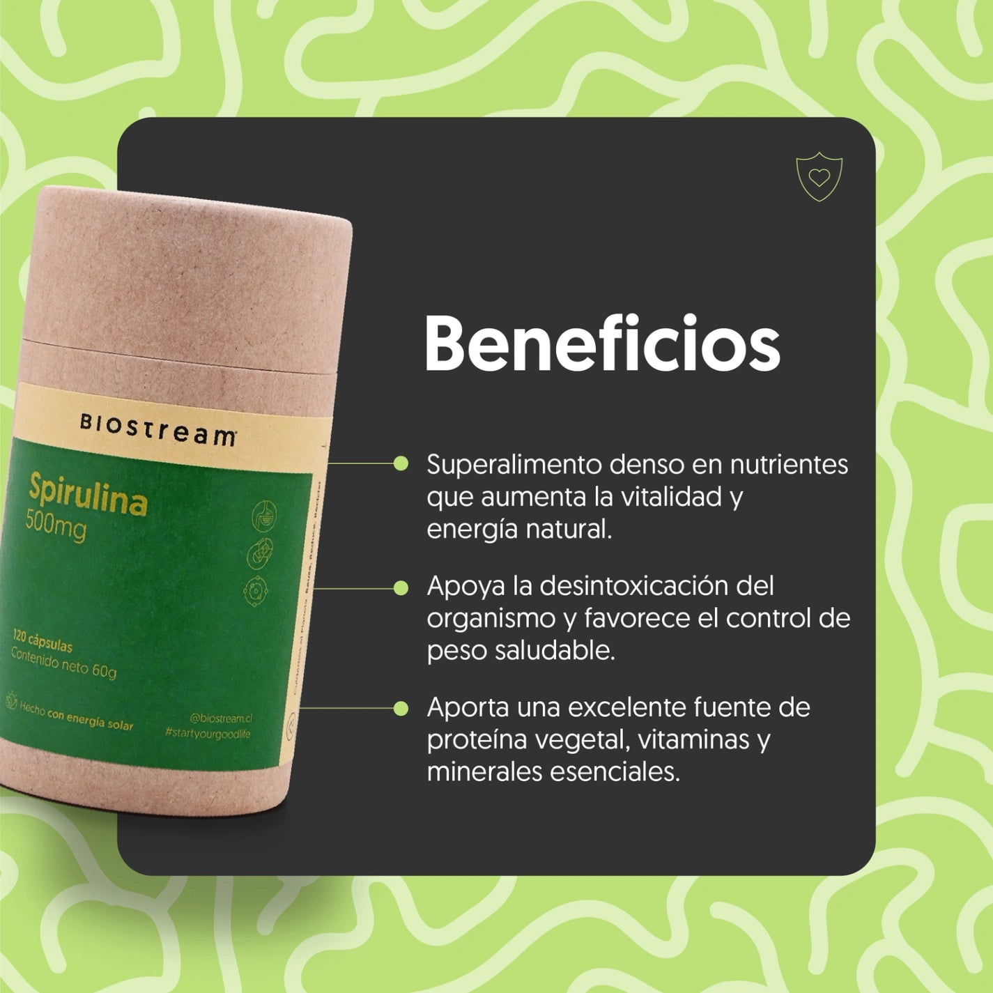 Spirulina 500mg 120 Cápsulas