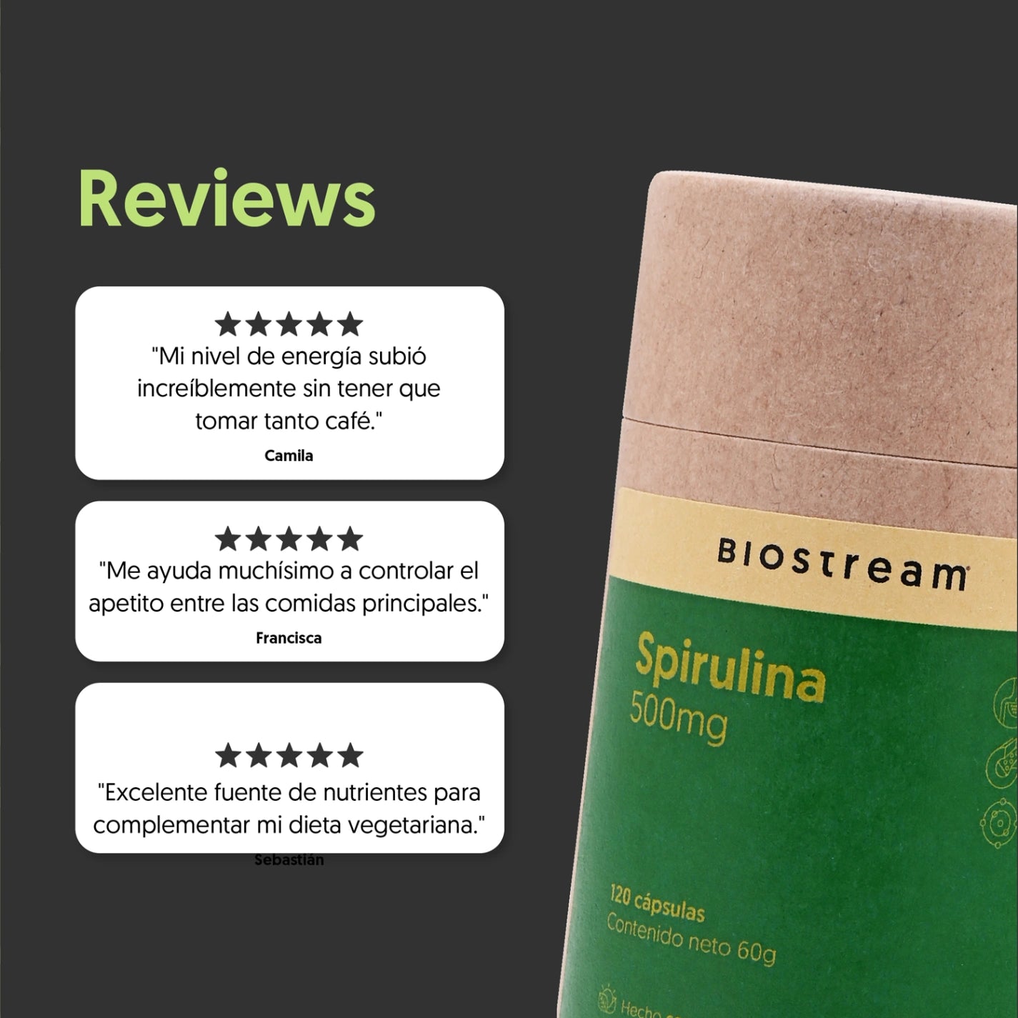 Spirulina 500mg 120 Cápsulas