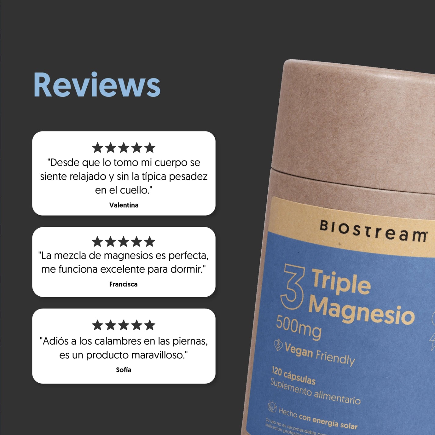 Triple Magnesio - Bisglicinato, Malato, Taurato 120 Cápsulas Vegano
