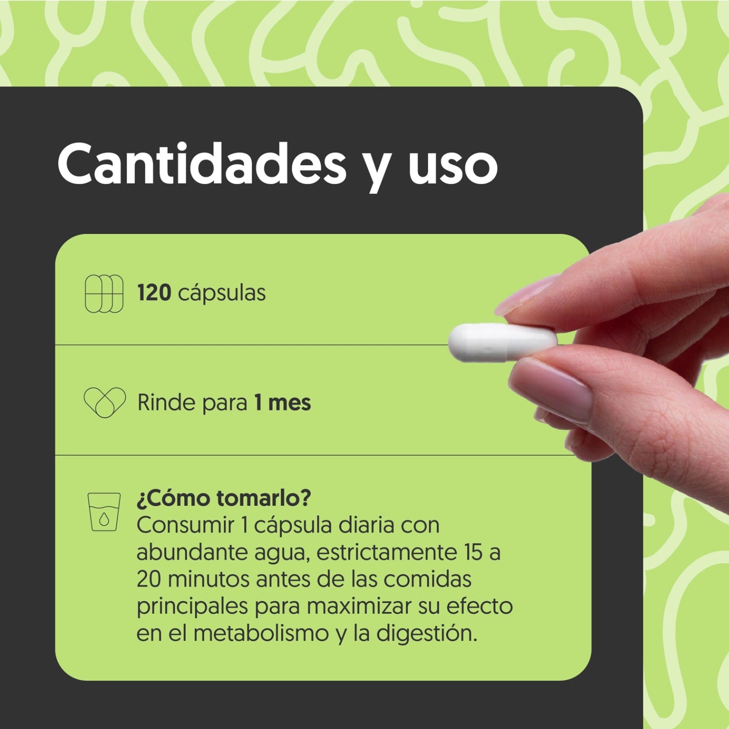 Vinagre de Manzana 500mg 120 Cápsulas Vegano