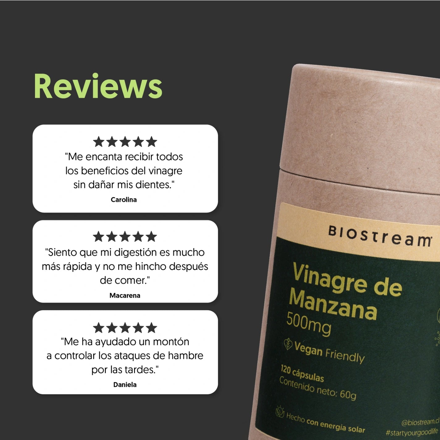 Vinagre de Manzana 500mg 120 Cápsulas Vegano