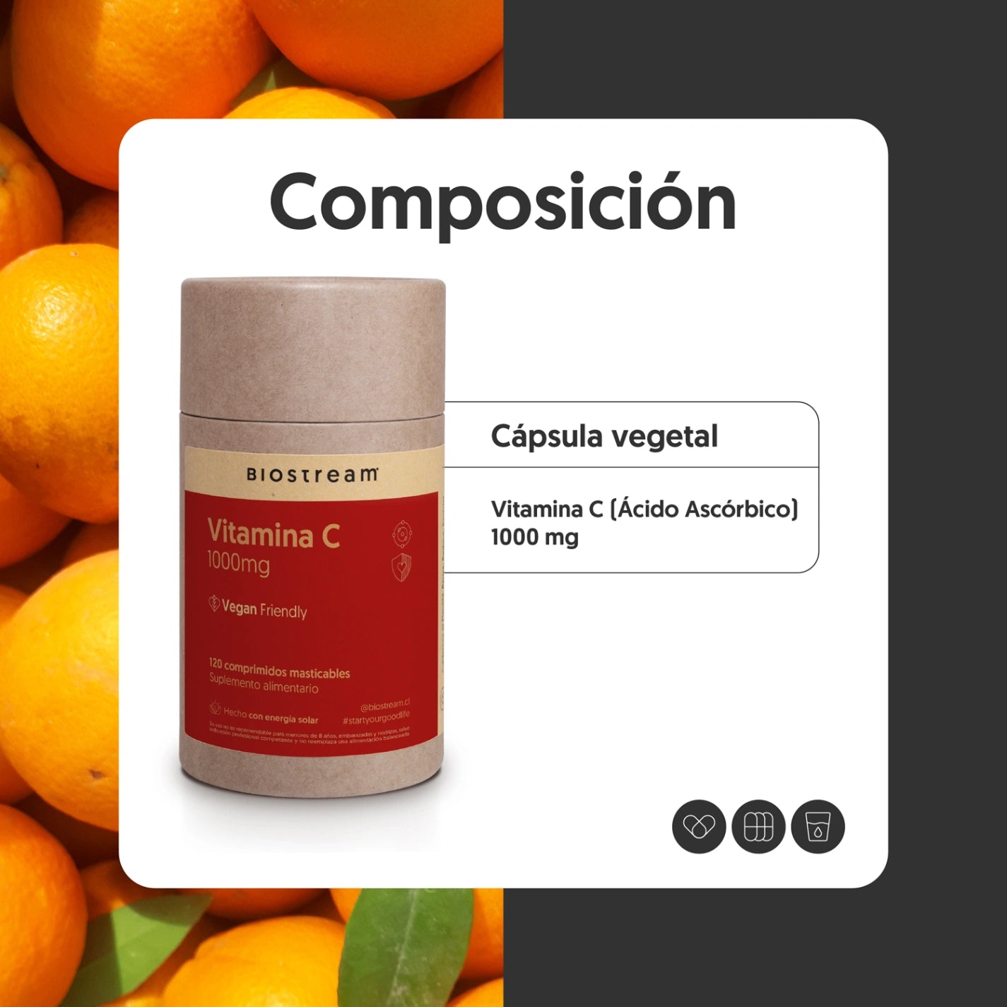 Vitamina C 1000mg 120 Comprimidos Vegano