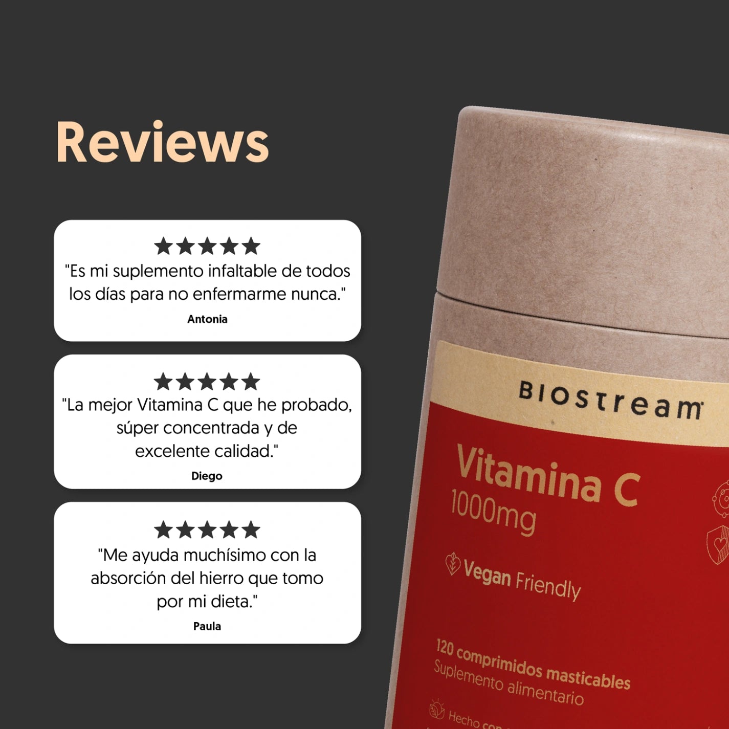 Vitamina C 1000mg 120 Comprimidos Vegano