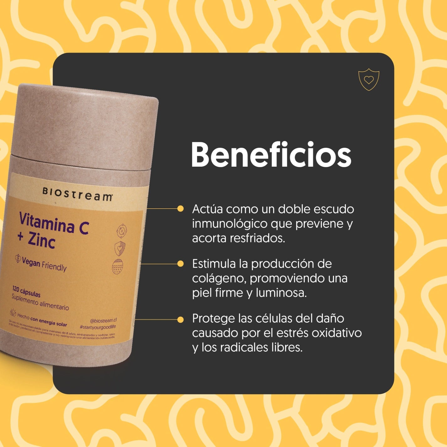 Vitamina C + Zinc 120 Cápsulas vegetales