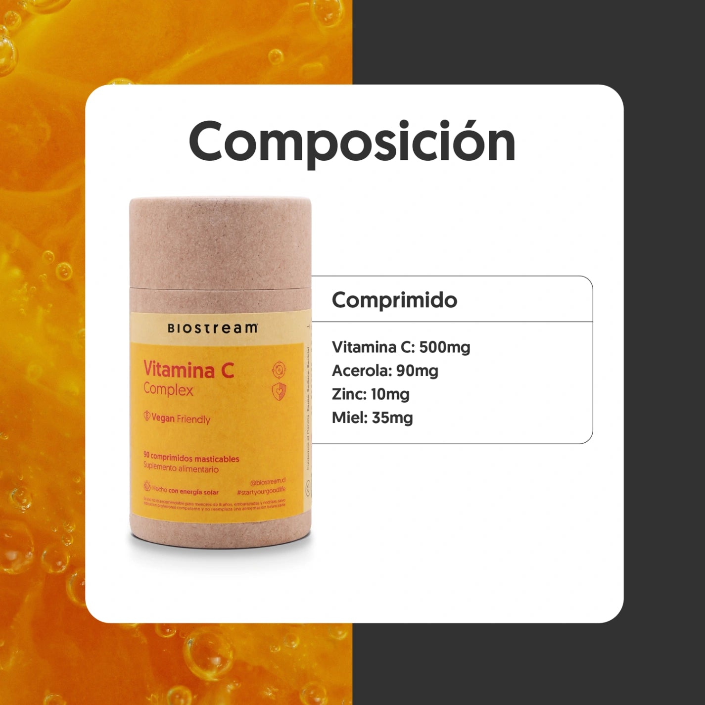 Vitamina C, Acerola, Zinc, Miel 90 Comprimidos