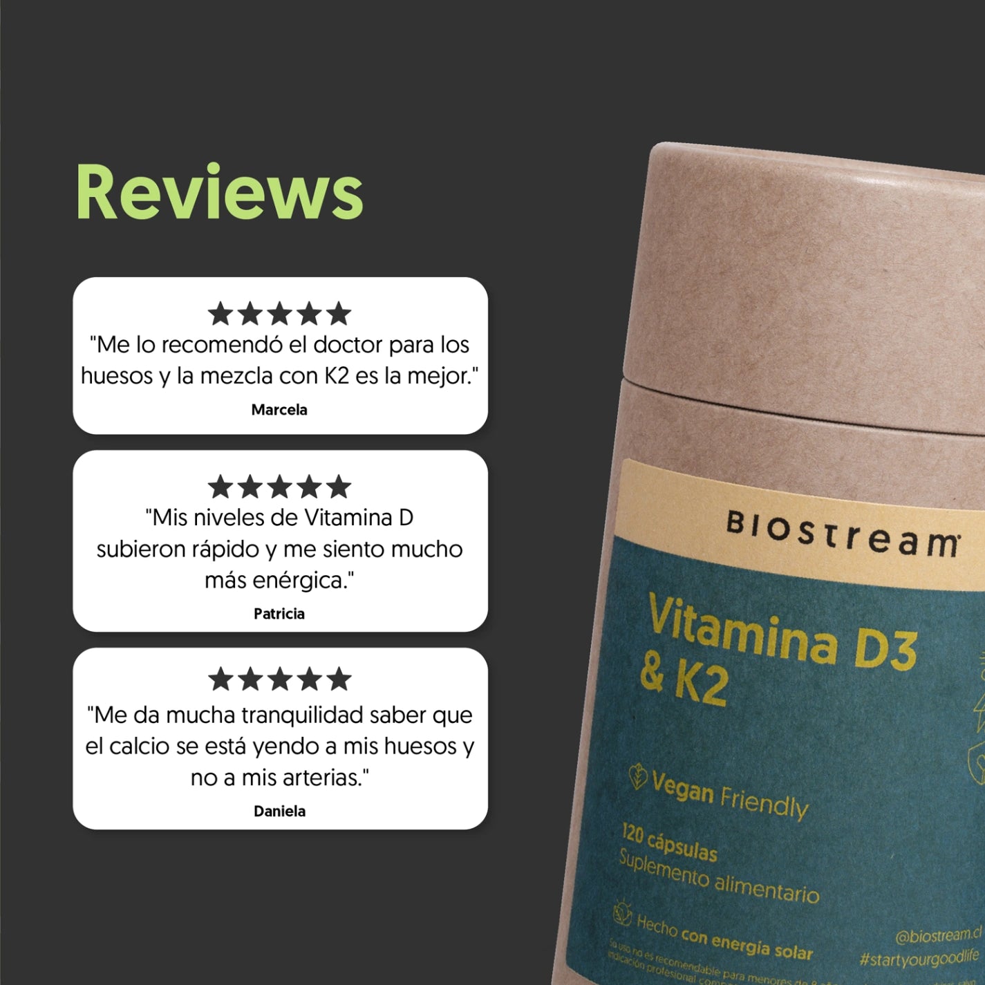 Vitamina D3 & K2 120 Cápsulas Vegano