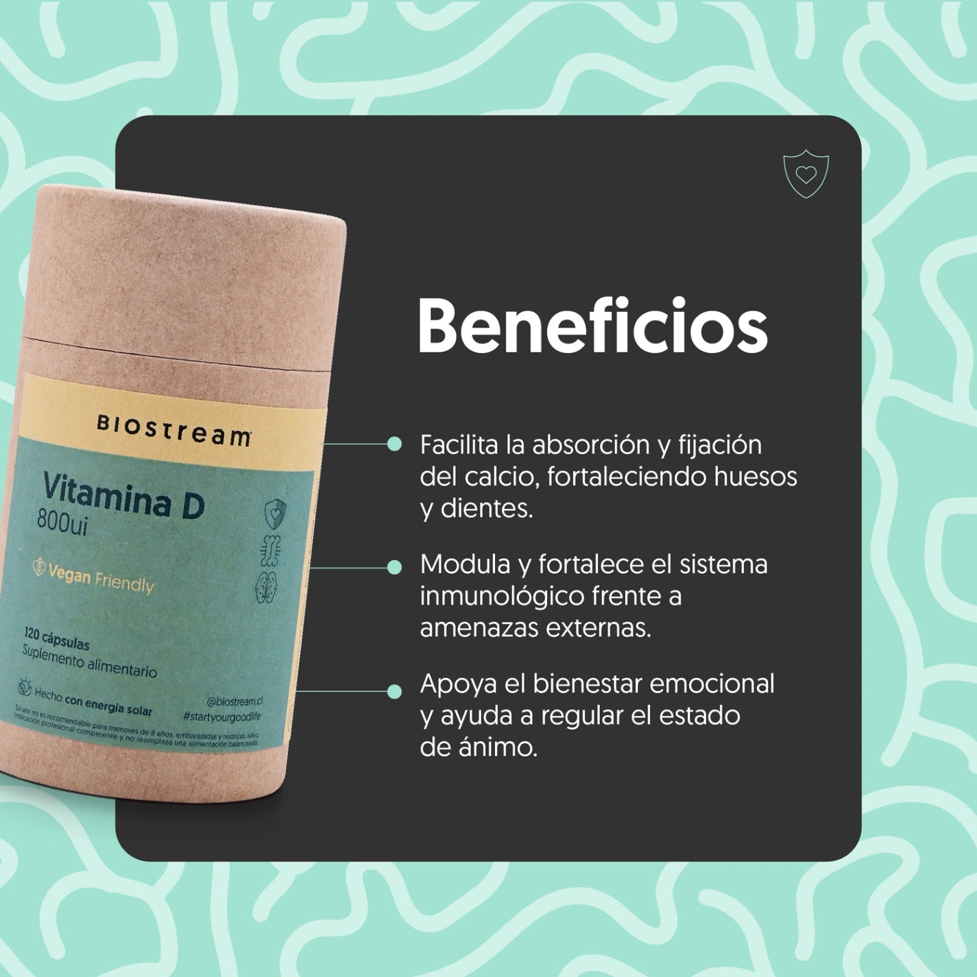 Vitamina D3 800ui 120 Cápsulas Vegana