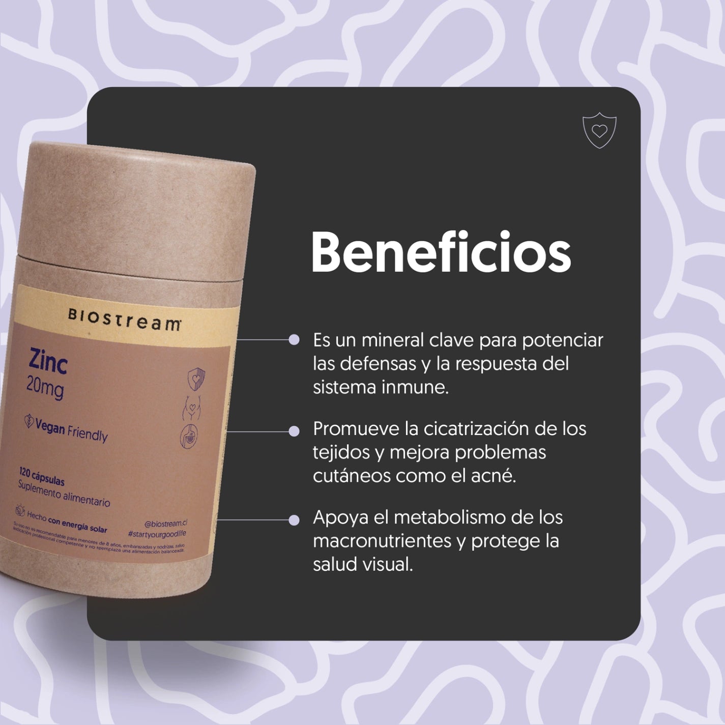 Zinc 20mg 120 Cápsulas Veganas