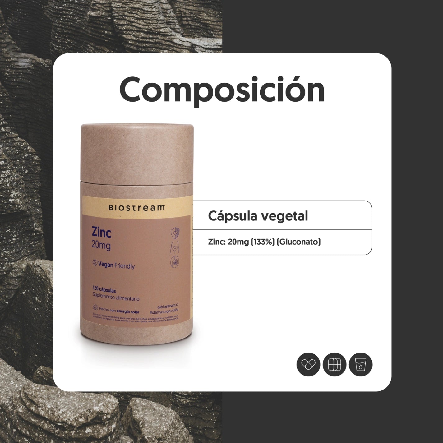 Zinc 20mg 120 Cápsulas Veganas