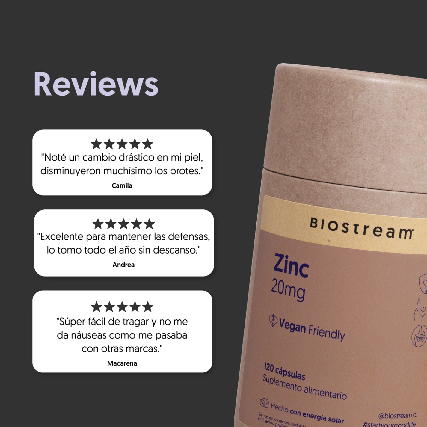 Zinc 20mg 120 Cápsulas Veganas