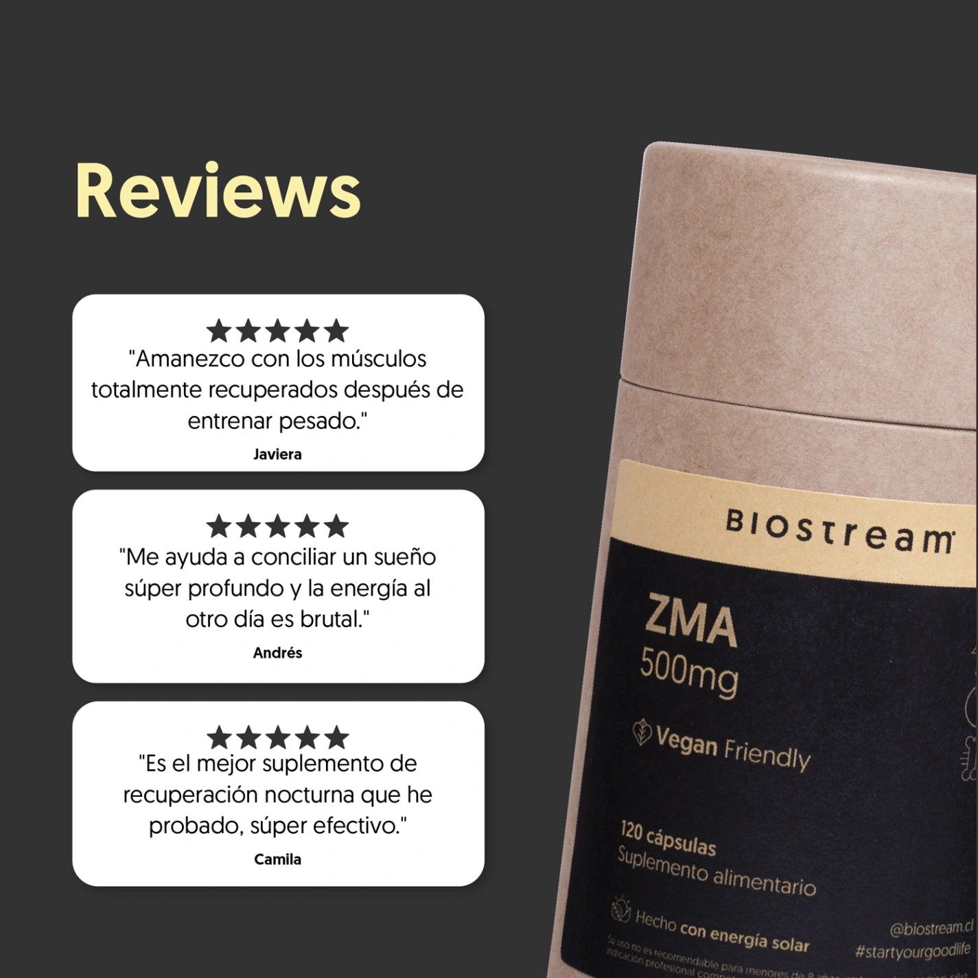 ZMA 500mg (Zinc, Magnesio, Vitamina B6) 120 Cápsulas Vegano